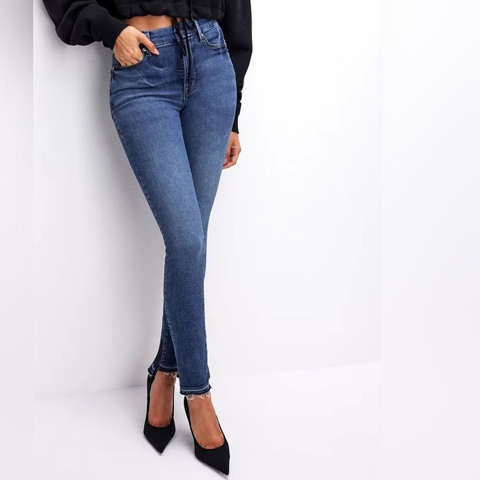Good American Good American Good Legs Button Fly Jeans Womens sz 25 NWT Size 25" / US 0 / IT 36 - 1 Thumbnail