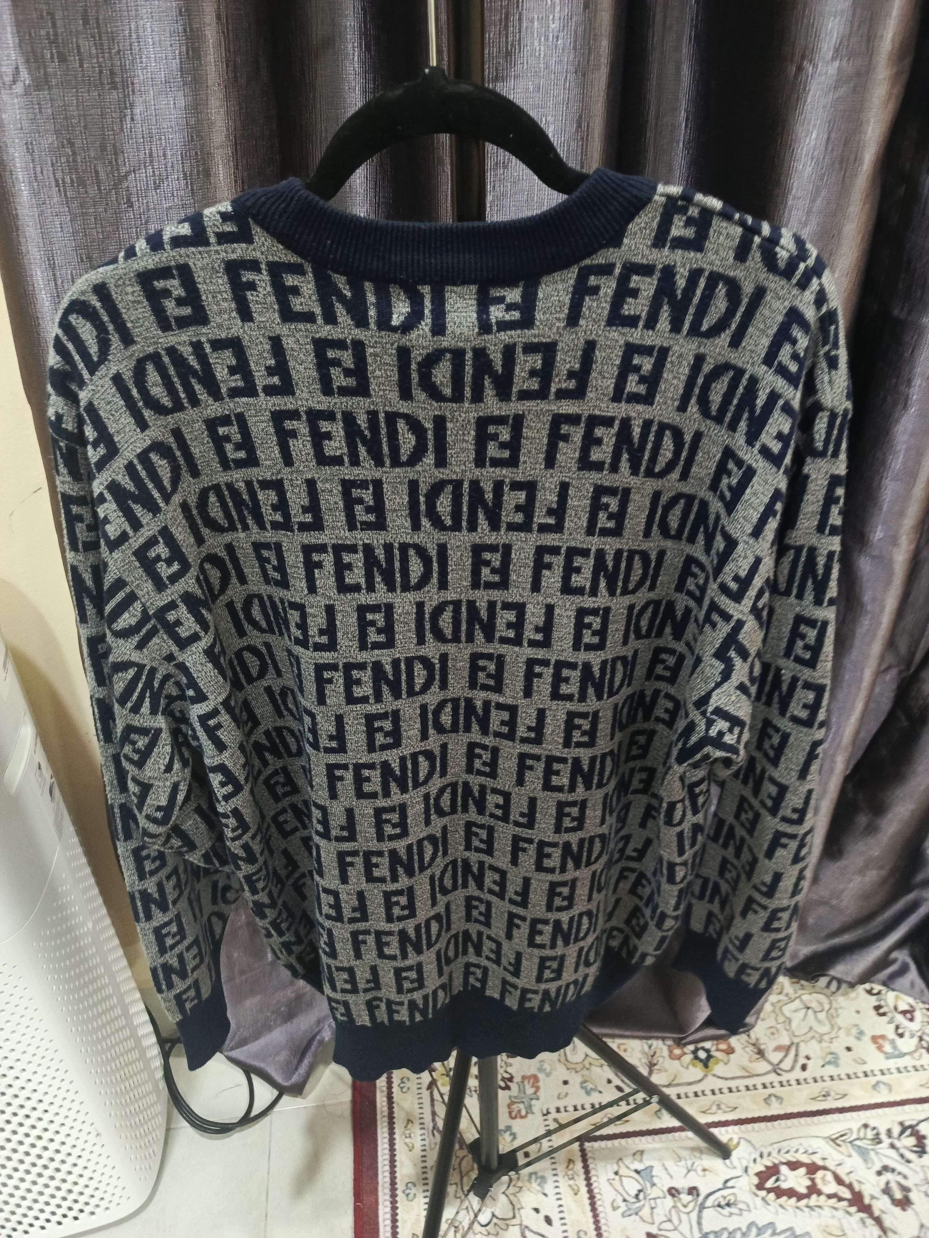 Fendi Fendi crewneck sweater with the FF logo or Zucca monogram Size US L / EU 52-54 / 3 - 1 Thumbnail