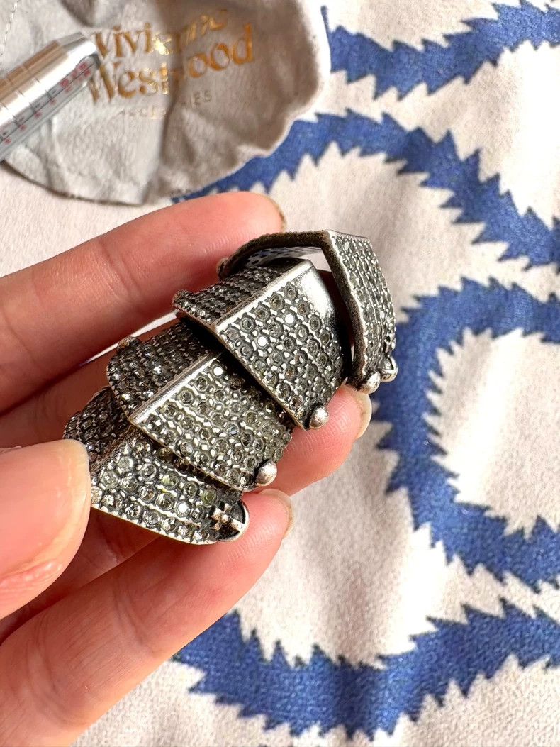 Vivienne Westwood Vivienne Westwood Vintage Gun Black Full Diamond Armor Rin Size ONE SIZE - 5 Thumbnail