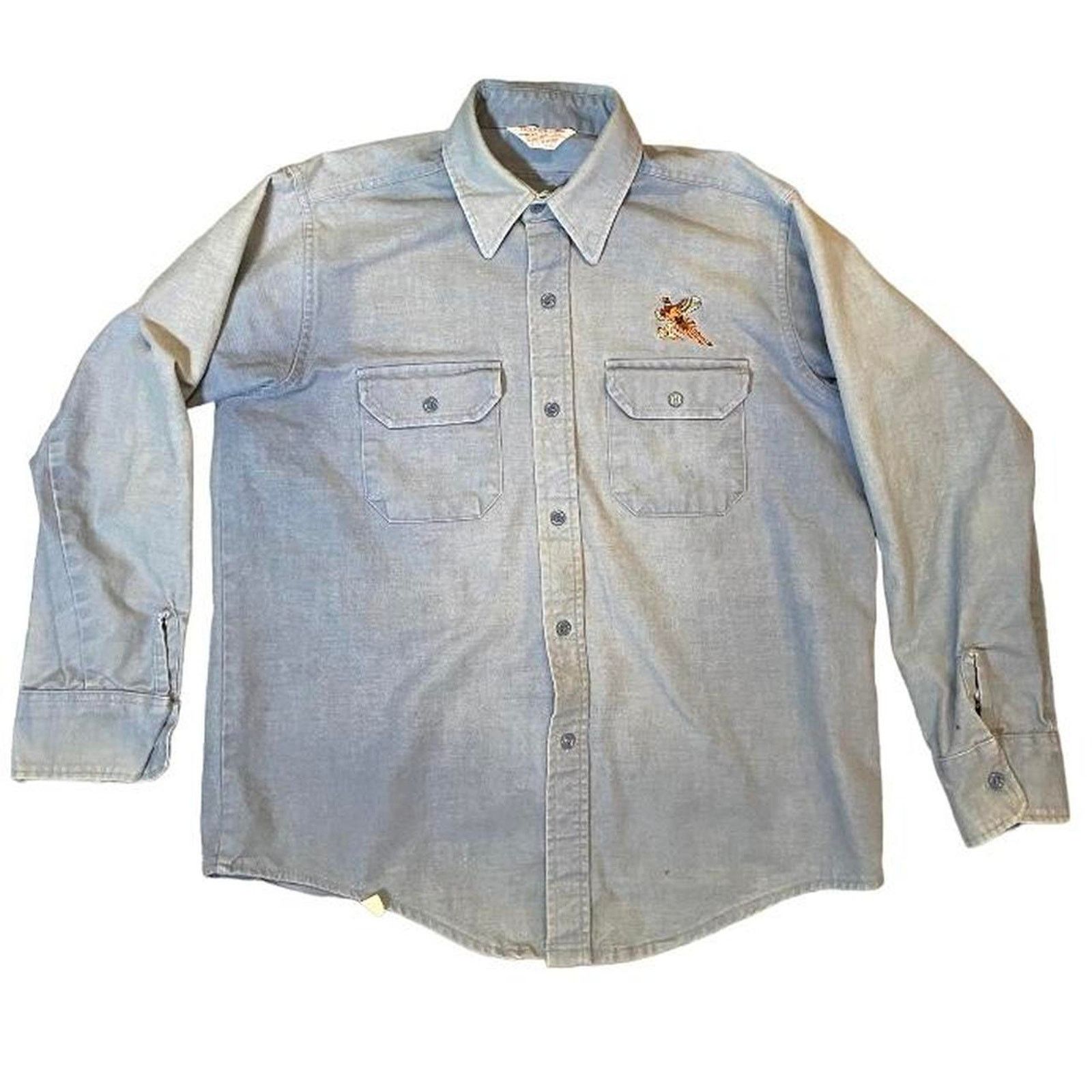 Jerzees Vintage 80s denim button up Size US XL / EU 56 / 4 - 1 Thumbnail