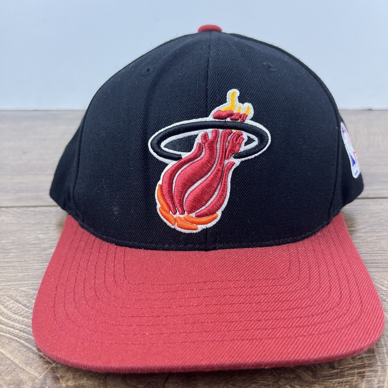 Mitchell & Ness Miami Heat Snapback Hat Black Mitchell & Ness Cap Adjustable Size ONE SIZE - 2 Thumbnail