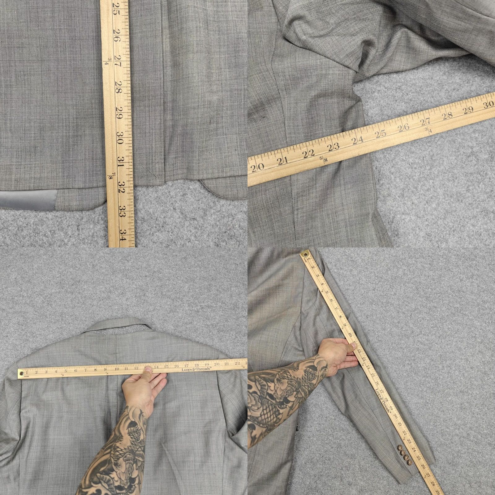 Ralph Lauren VINTAGE? No. Final answer: Lauren Ralph Lauren Blazer Mens 48L Gray Wool Check Two Button Sport Coat Size 48R - 8 Thumbnail