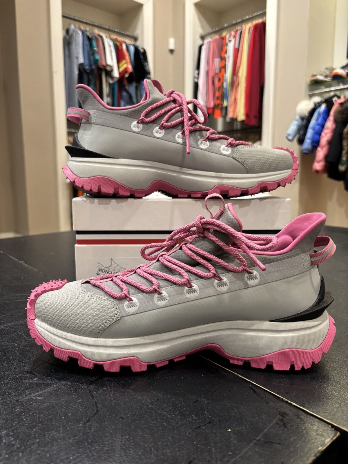 Moncler Moncler Trailgrip Lite 2 Grey/Pink Size US 10 / IT 40 - 5 Thumbnail