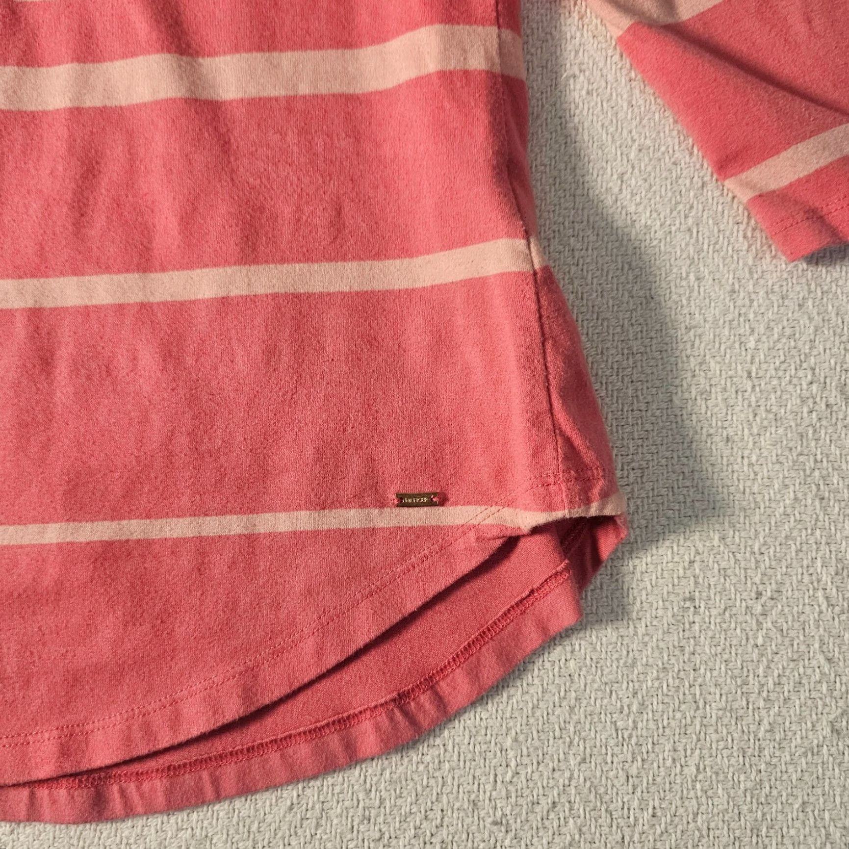 Tommy Hilfiger Tommy Hilfiger Top Women M Pink Stripe 3/4 Sleeve Round Neck Stretch Casual Size M / US 6-8 / IT 42-44 - 7 Thumbnail