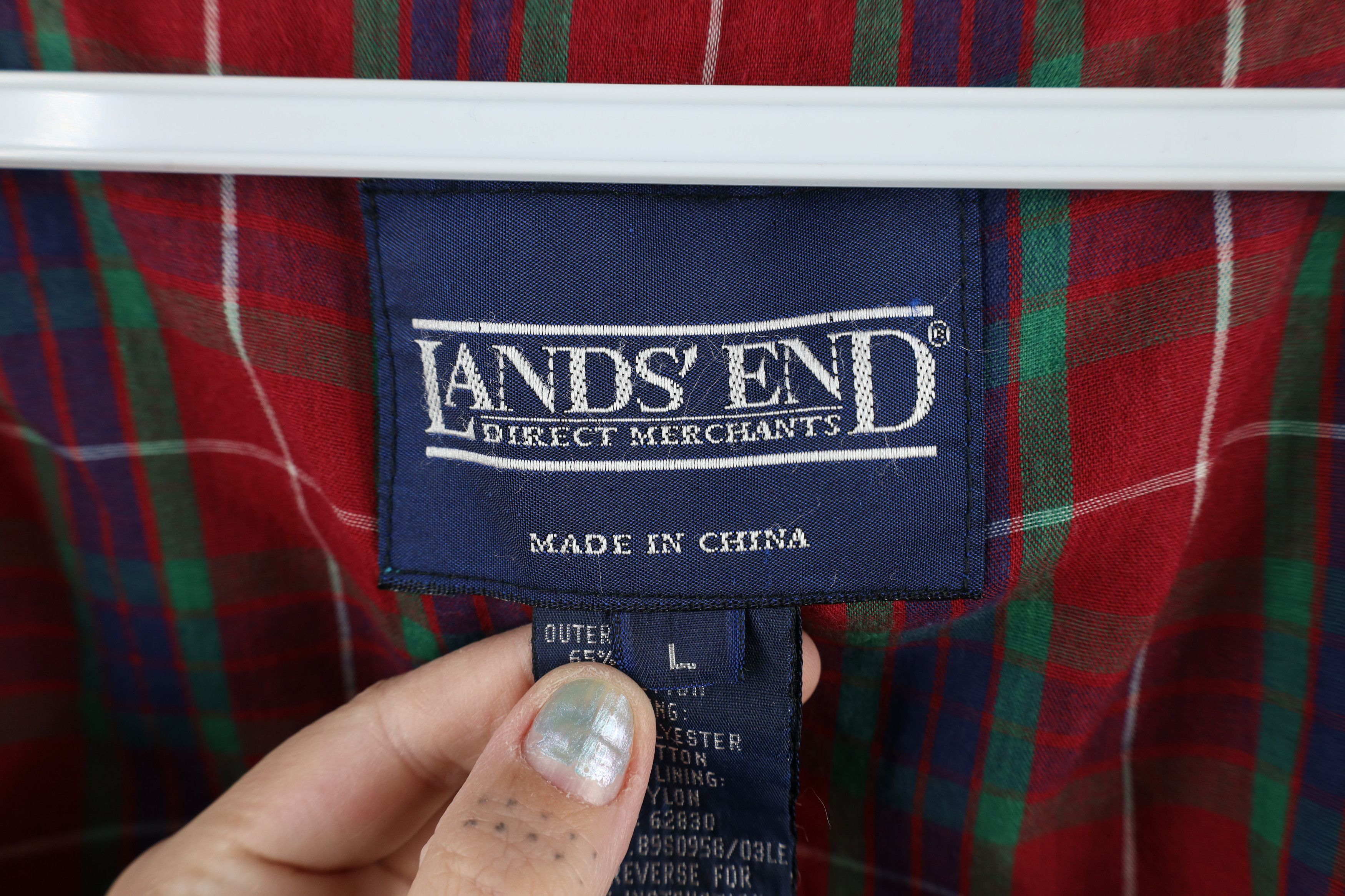 Lands' End × Vintage Vintage 90s Lands End Full Zip Cafe Racer Bomber Jacket Teal Size US L / EU 52-54 / 3 - 9 Thumbnail