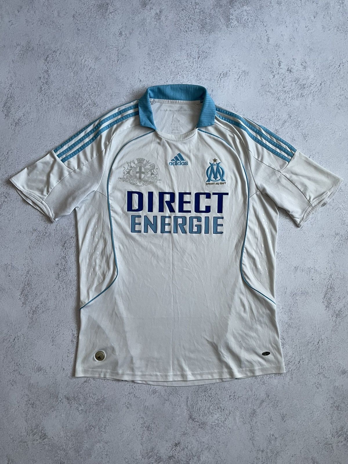 Pre-owned Adidas X Soccer Jersey Adidas Olympic Marseille 2008/2009 Home Jersey Vintage In White