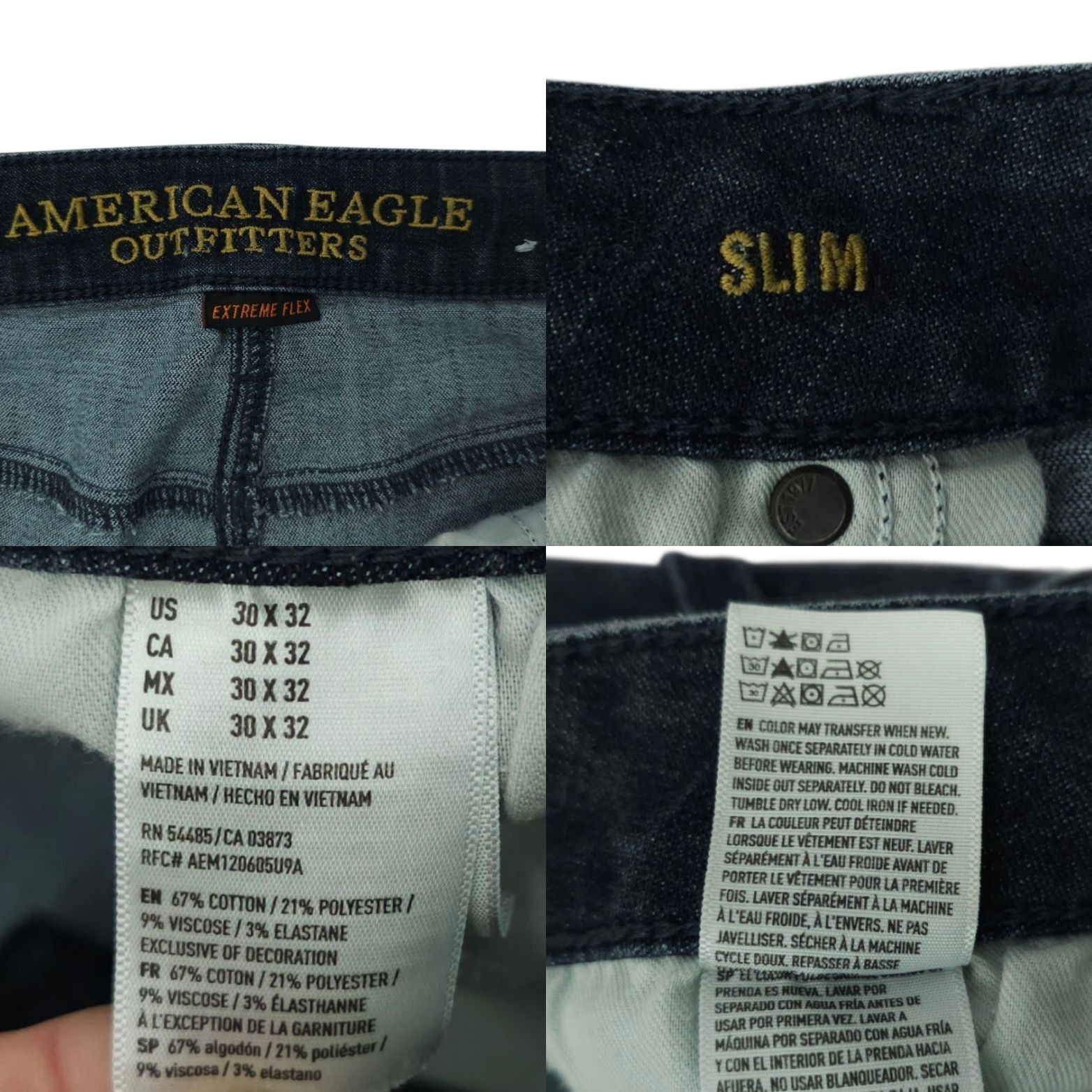 American Eagle Outfitters American Eagle Extreme Flex Slim Jeans Mens 30x31 READ Size US 30 / EU 46 - 8 Thumbnail