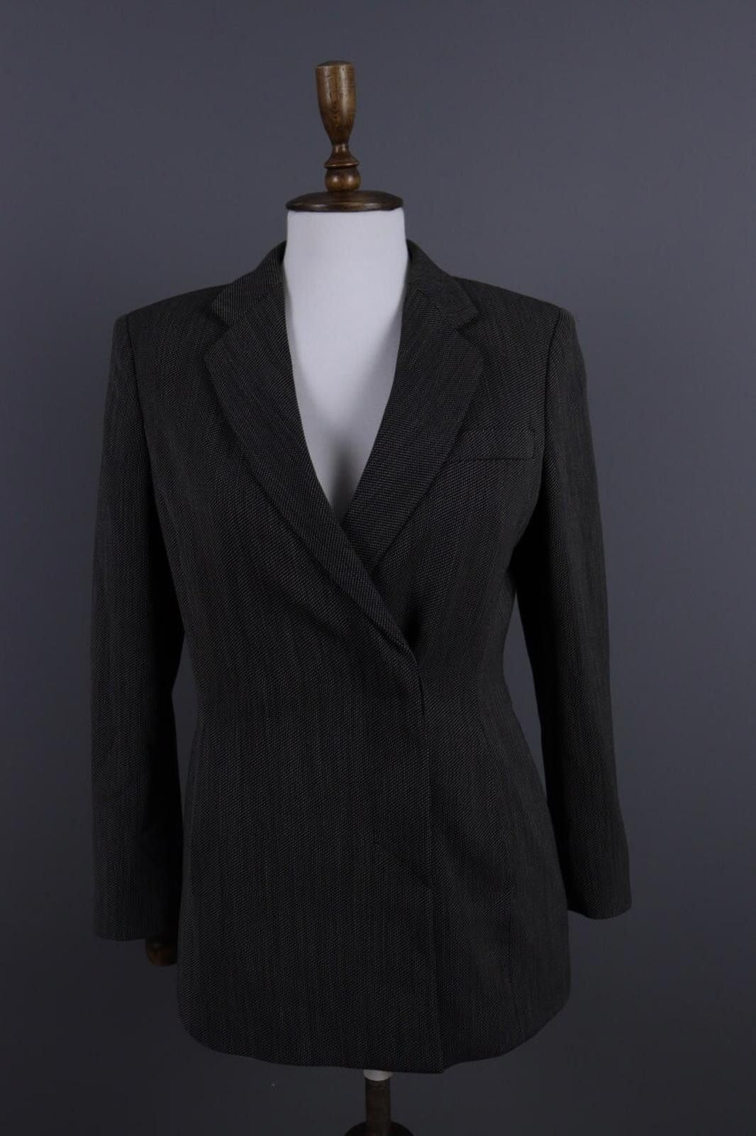 Designer Max Mara Gray Wool Double Breasted Blazer Jacket Size 40 / S Size S / US 4 / IT 40 - 1 Thumbnail