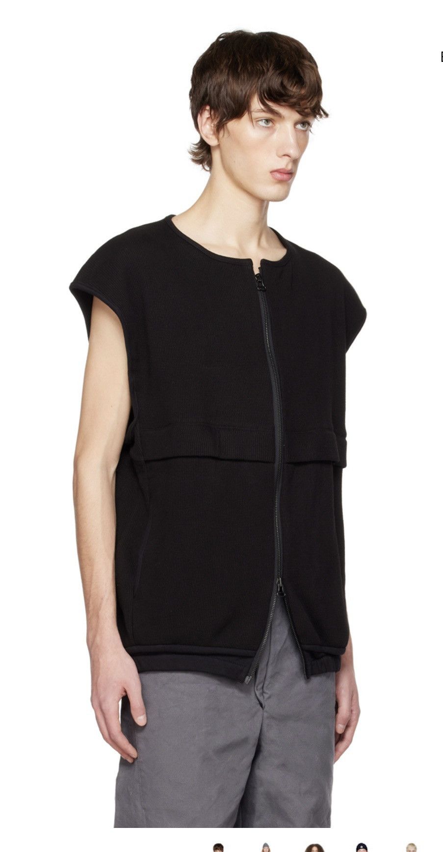 Bryan Jimenez Black Ventilation Waffle Vest Size US L / EU 52-54 / 3 - 2 Thumbnail