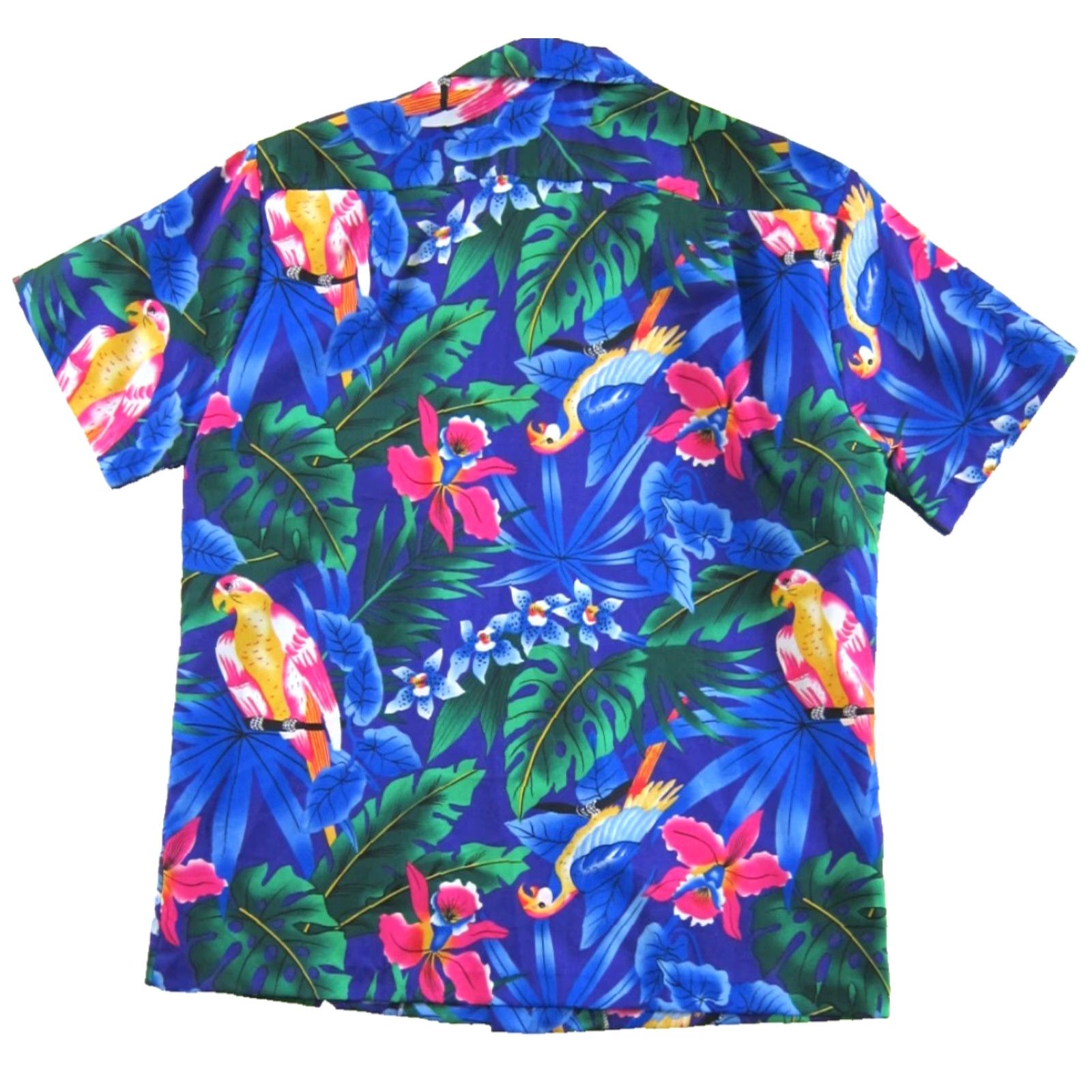 Vintage VINTAGE Kai Nani Blue Pink Green Bird Tropical Short Sleeve Hawaiian Shirt Men L Size US L / EU 52-54 / 3 - 2 Thumbnail