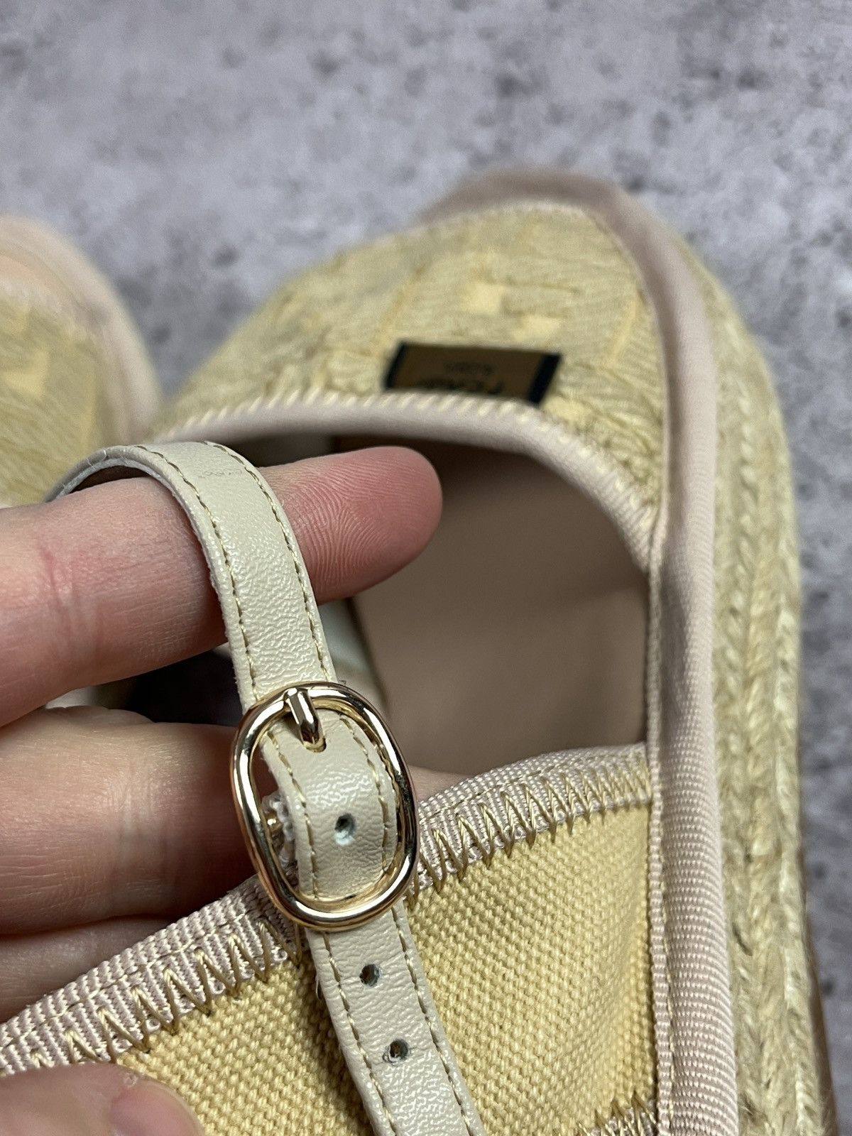 Fendi FF Logo Espadrille Platform Sandals Beige Size EU 36 Size US 5 / IT 35 - 8 Thumbnail