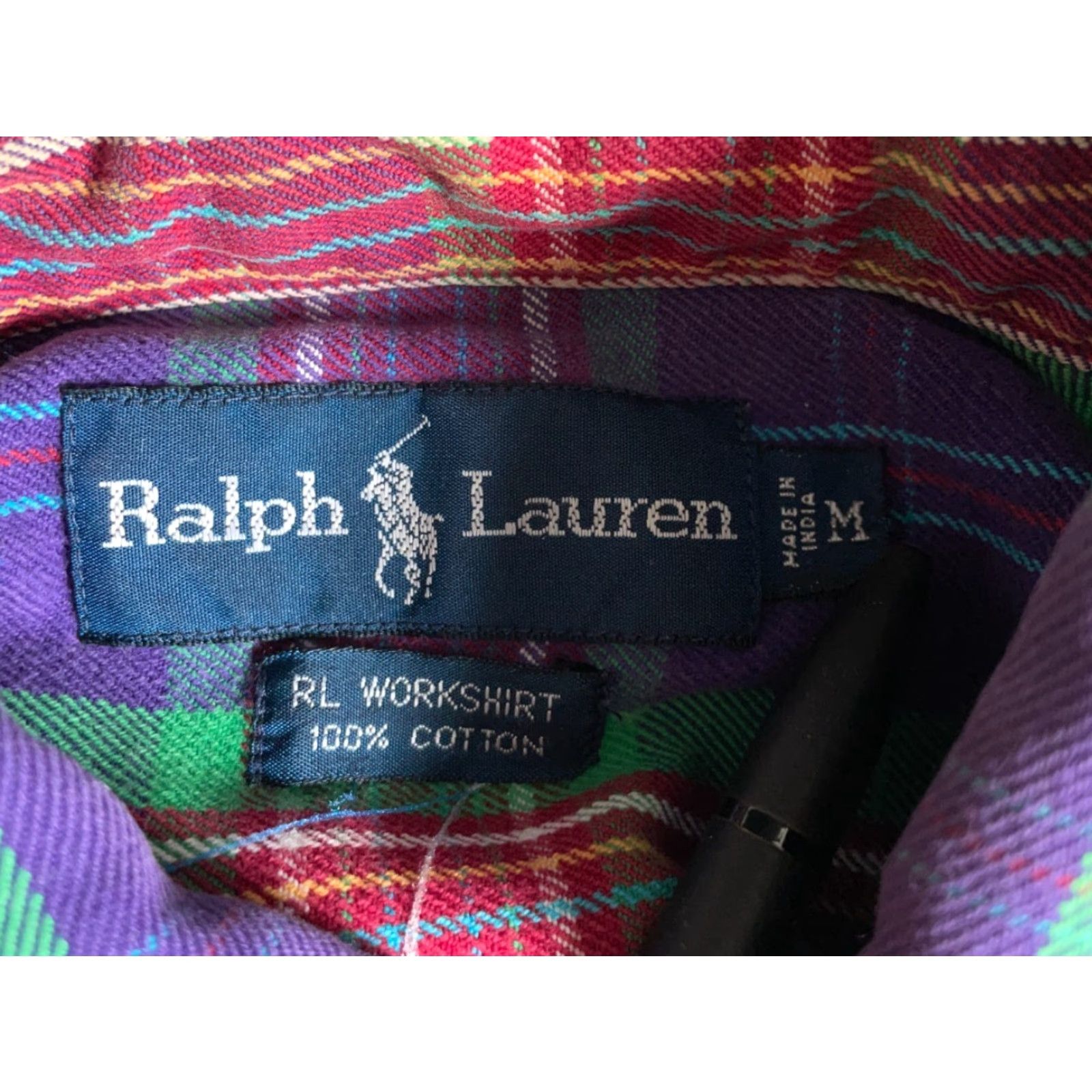 Ralph Lauren Ralph Lauren Workshirt Shirt Mens Medium Purple Plaid Flannel Button-Down Collar Casual Size US M / EU 48-50 / 2 - 3 Thumbnail