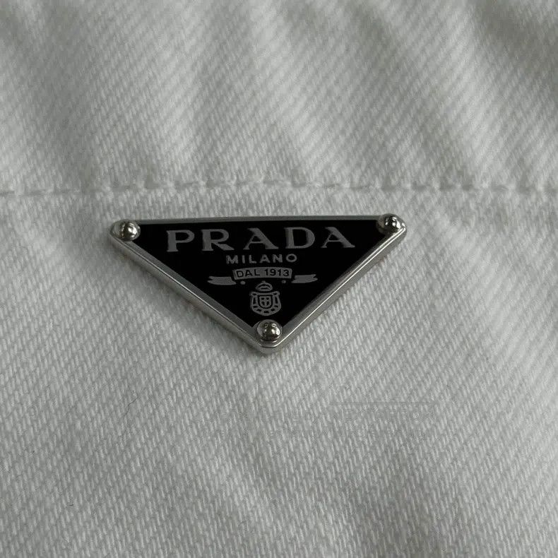 Prada Prada White denim destruction triangle short-sleeved shirt Size XS / US 0-2 / IT 36-38 - 8 Thumbnail