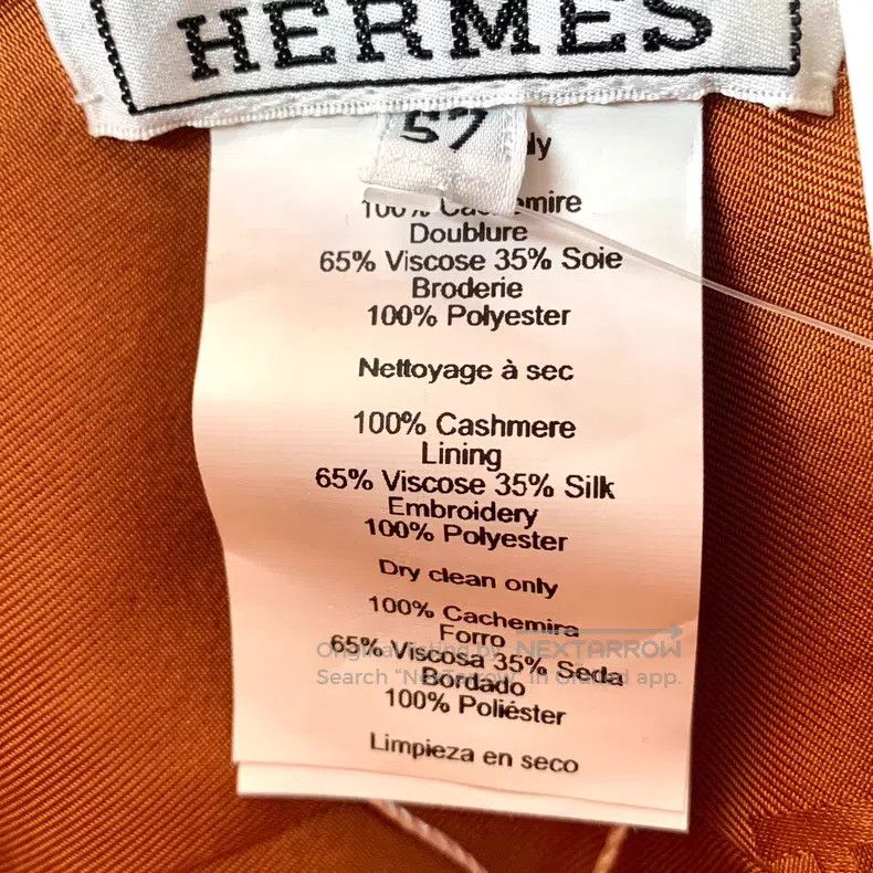 Hermes Hermes size 57 Brown Cashmere Embroidered Fisherman's Hat Size ONE SIZE - 9 Thumbnail