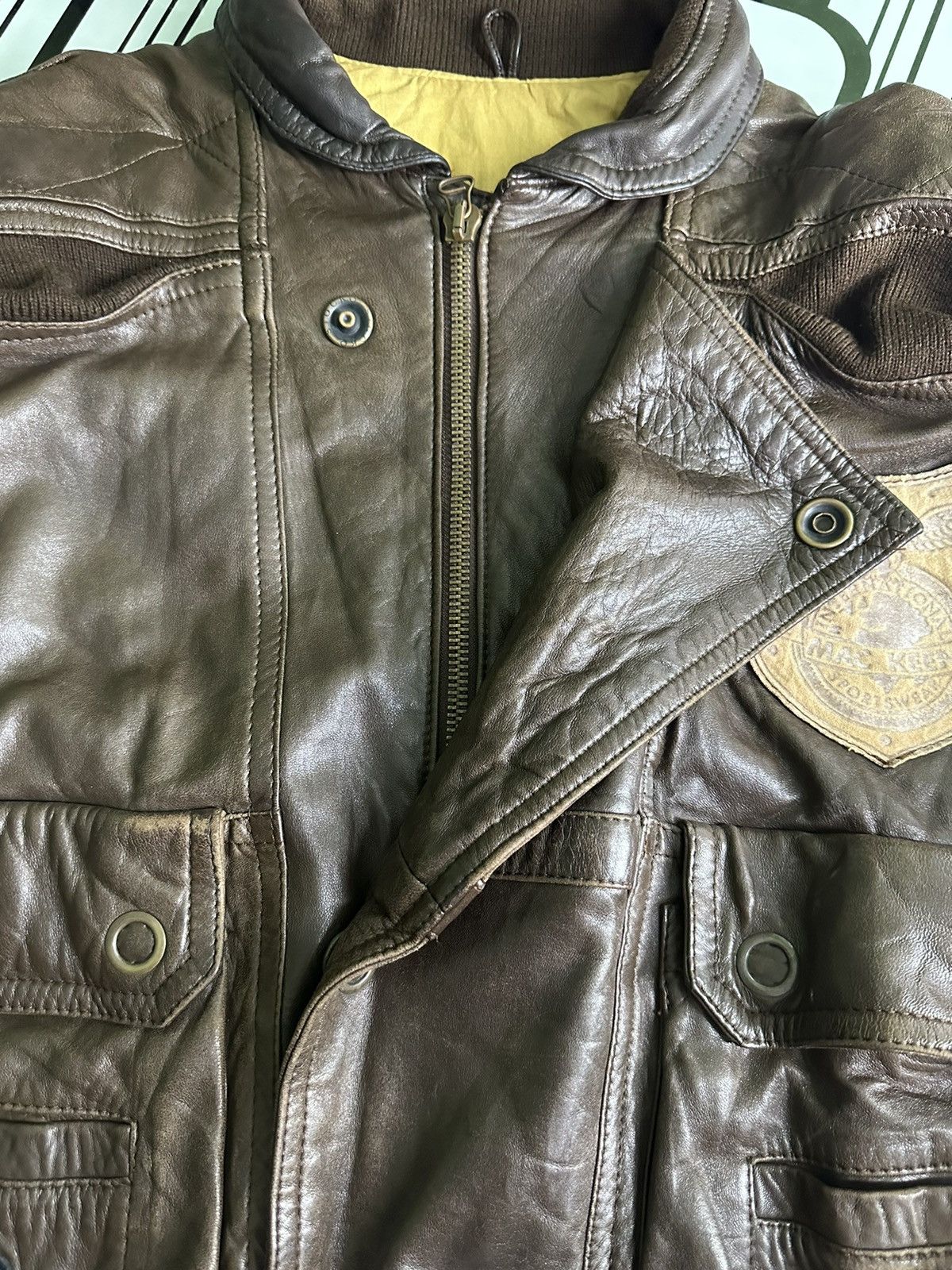 Leather Vintage Mac Keen Corp Sport Leather Jacket Size US L / EU 52-54 / 3 - 11 Thumbnail