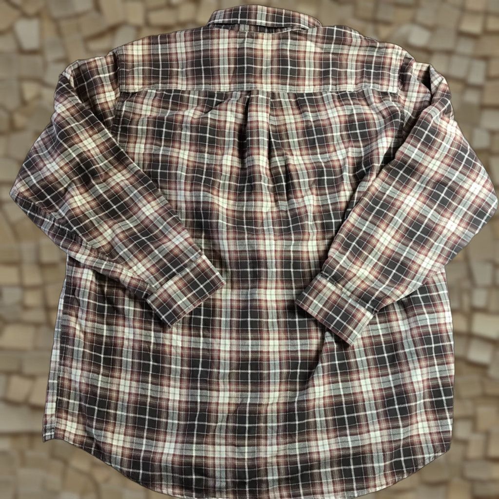 Vintage L.L. Bean Shirt Mens Large Plaid Button-Down Casual Red Brown Tan Long Sleeve Vintage No (adjust to rules) Size US L / EU 52-54 / 3 - 1 Thumbnail