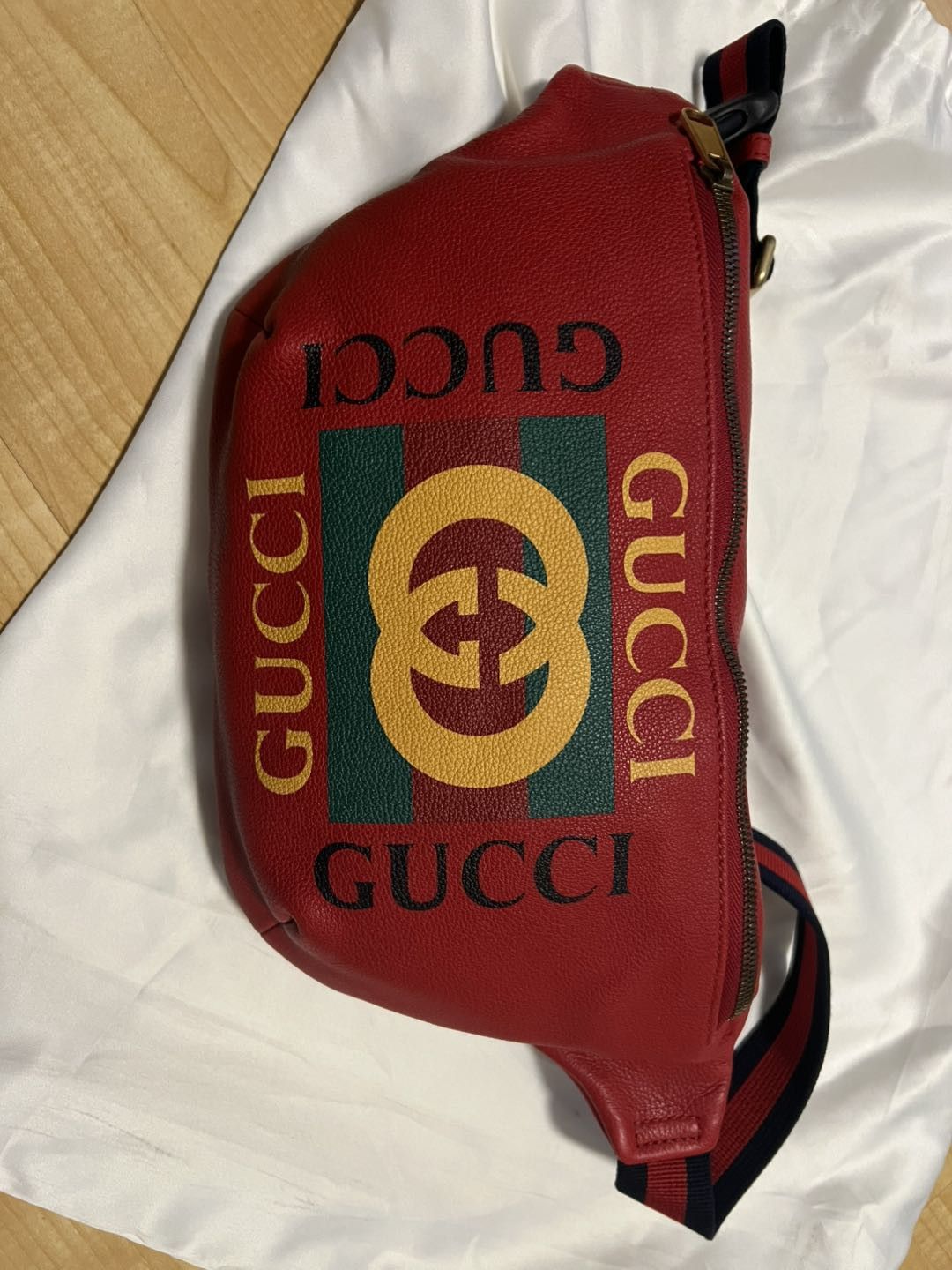 Gucci Gucci Logo Belt Bag Hibiscus Red Size ONE SIZE - 1 Thumbnail