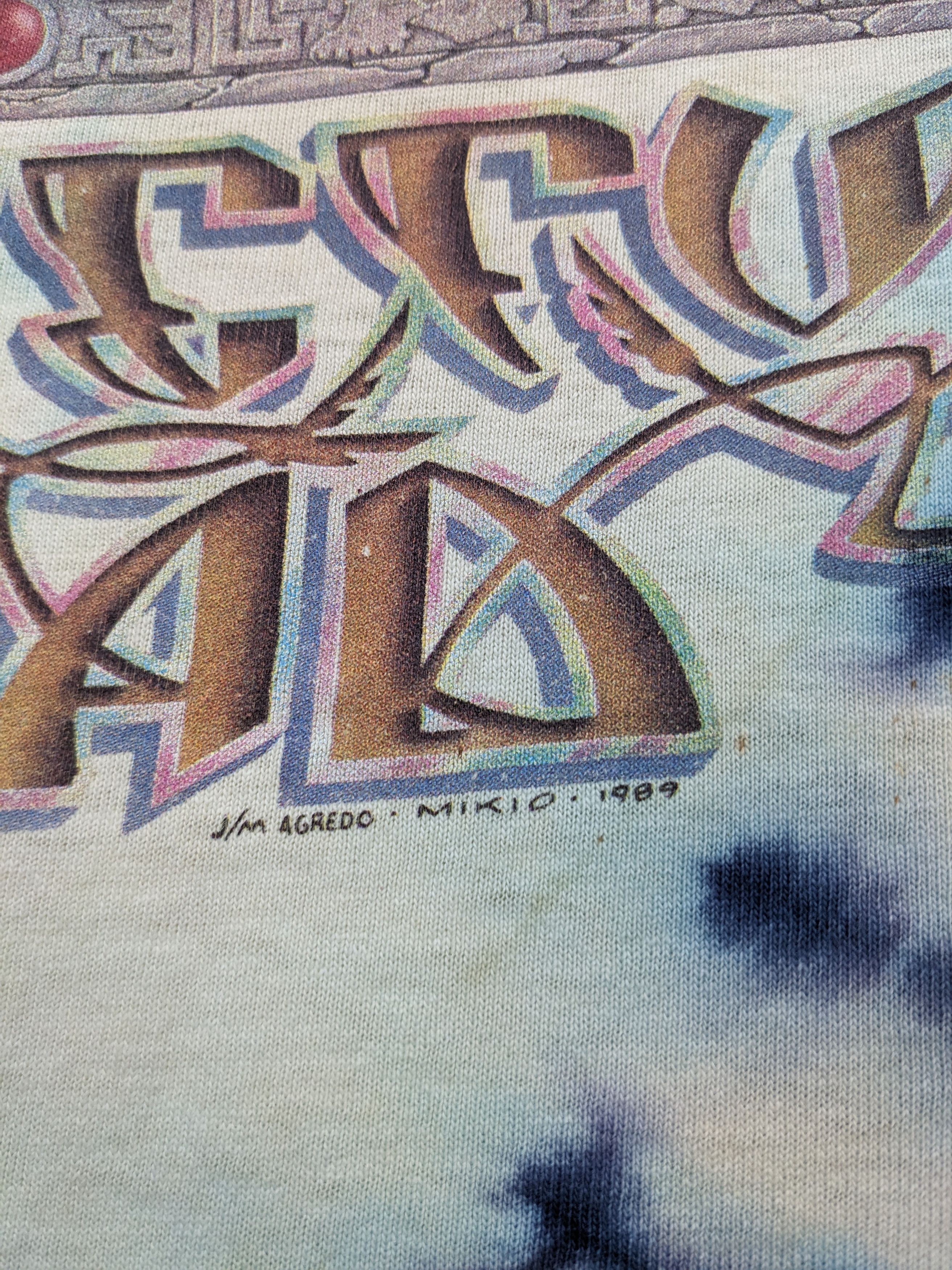 Band Tees VINTAGE 1987 GRETEFUL DEAD RAIN FOREST TYE DYE TSHIRT Size US L / EU 52-54 / 3 - 5 Thumbnail