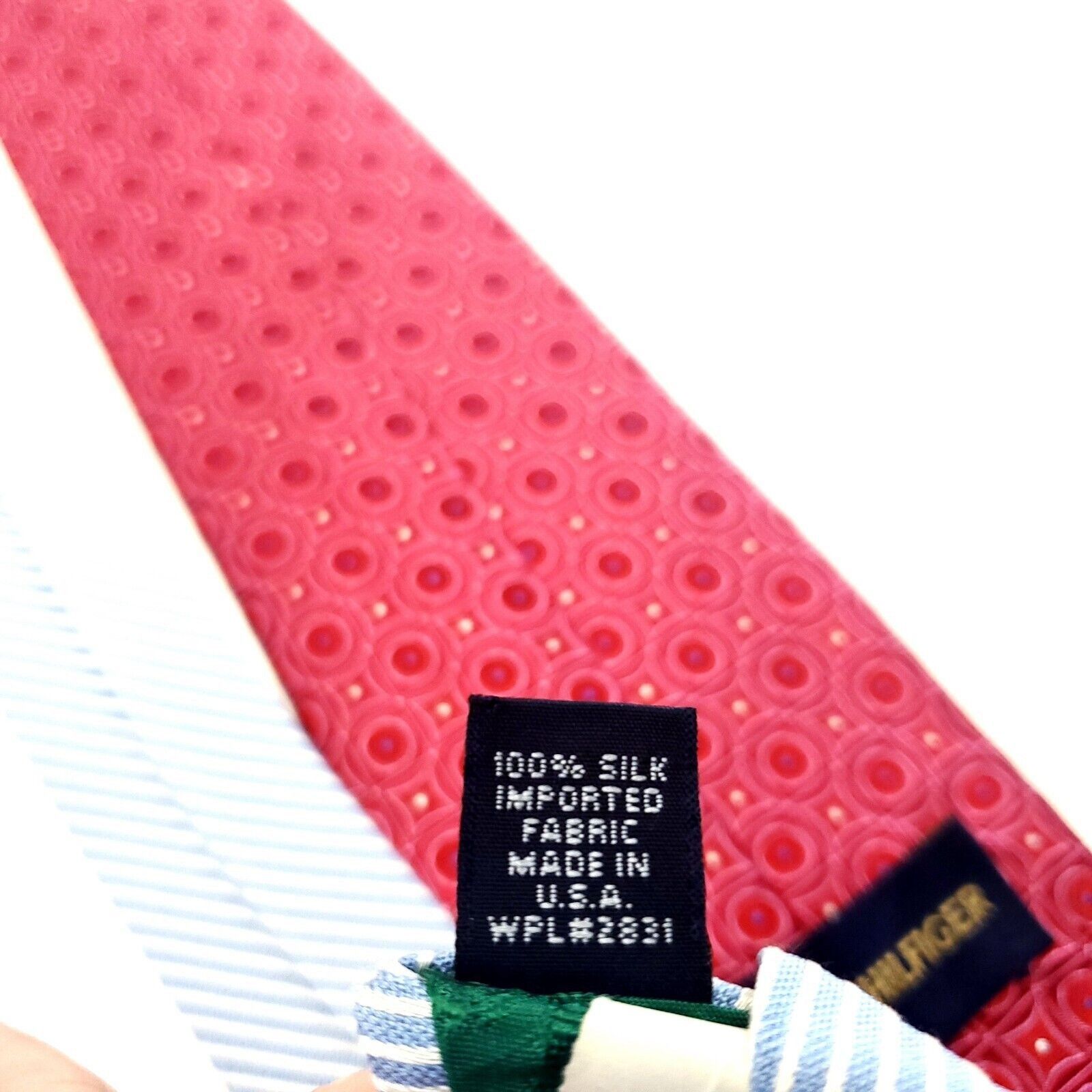Tommy Hilfiger Tommy Hilfiger Red Silk Tie Woven Check Size ONE SIZE - 5 Thumbnail