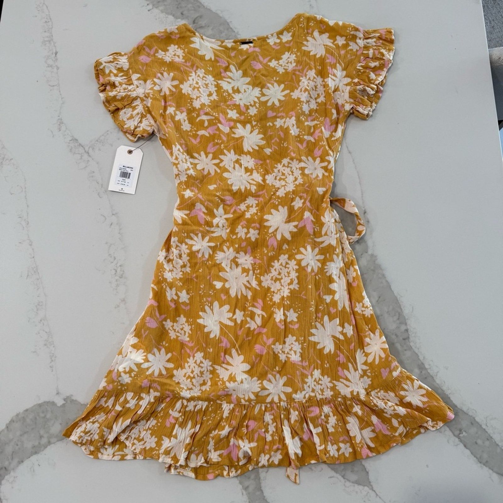 Billabong Billabong NWT Wrap Roll Ruffle Floral Mini Dress Womens XS Size XS / US 0-2 / IT 36-38 - 16 Thumbnail