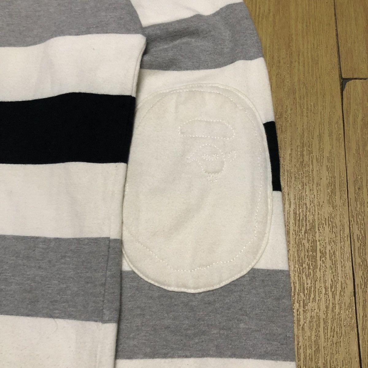 Bape A Bathing Ape Bape Crest Striped Polo Rugby Longsleeve Size US M / EU 48-50 / 2 - 10 Thumbnail