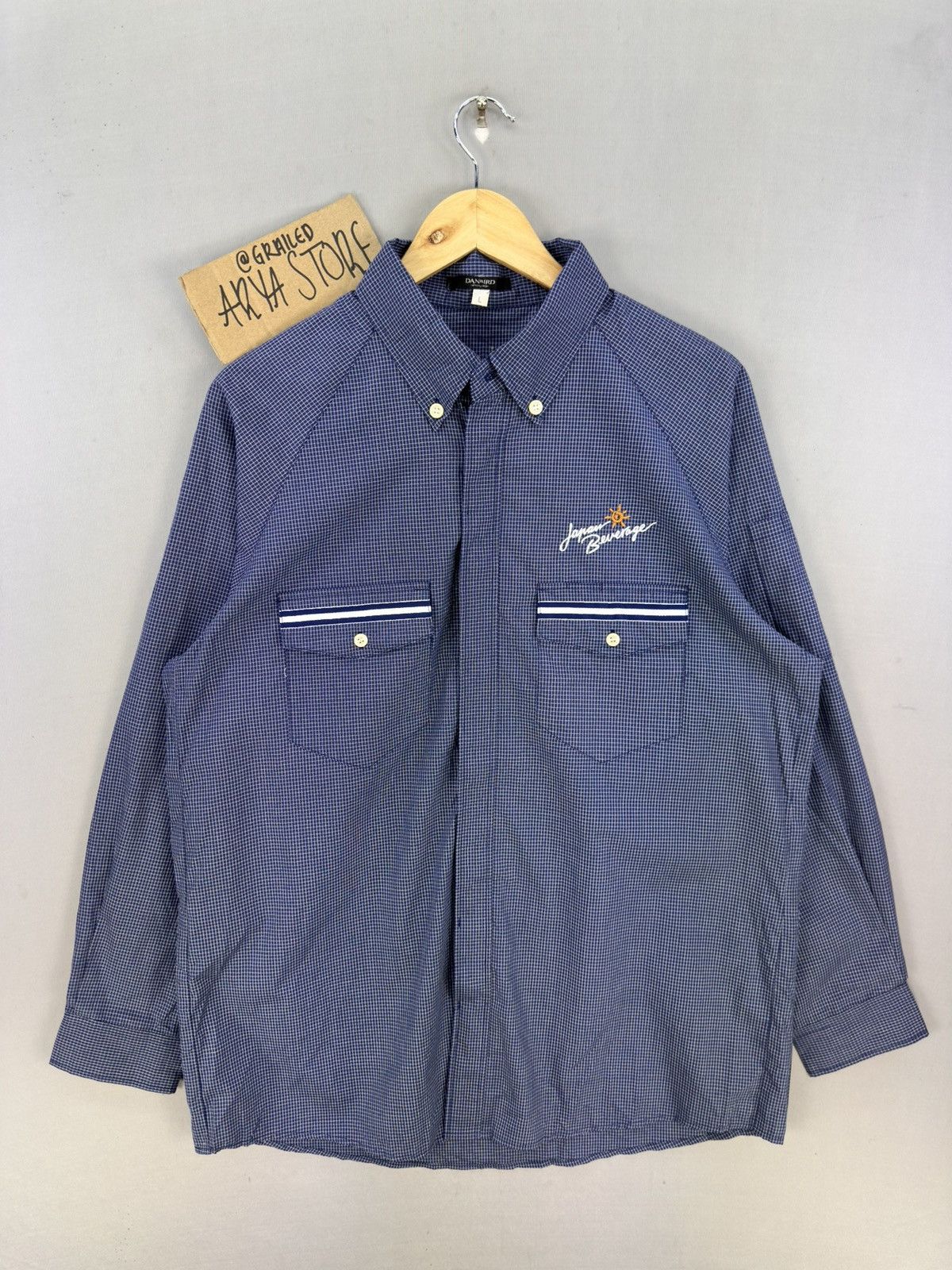 Japanese Brand Danbird Japan Beverage Grid Check Worker Shirt Size US L / EU 52-54 / 3 - 1 Thumbnail