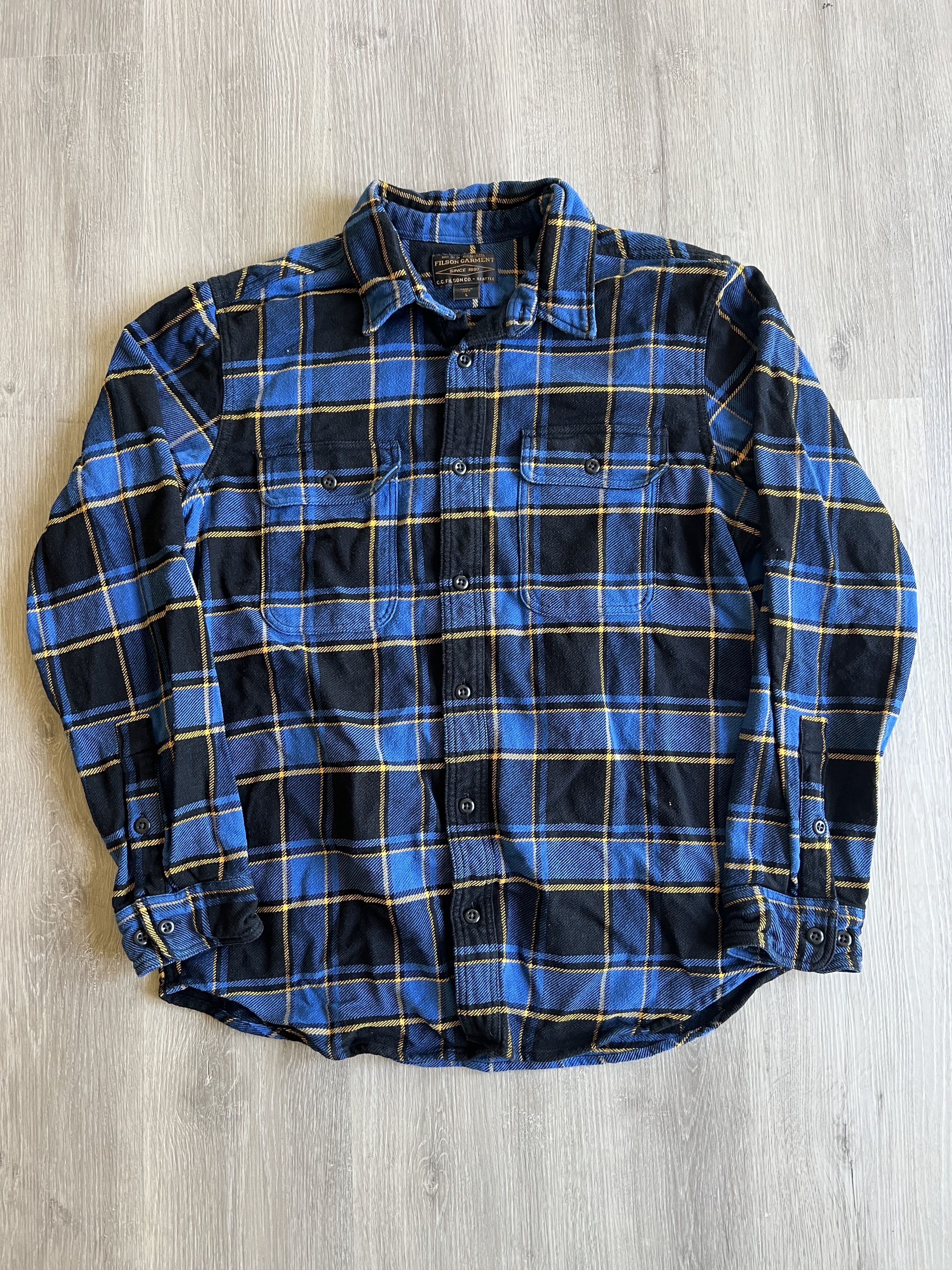 Filson Fall 2021 Vintage Flannel Work Shirt / Blue / Black Size US L / EU 52-54 / 3 - 1 Thumbnail