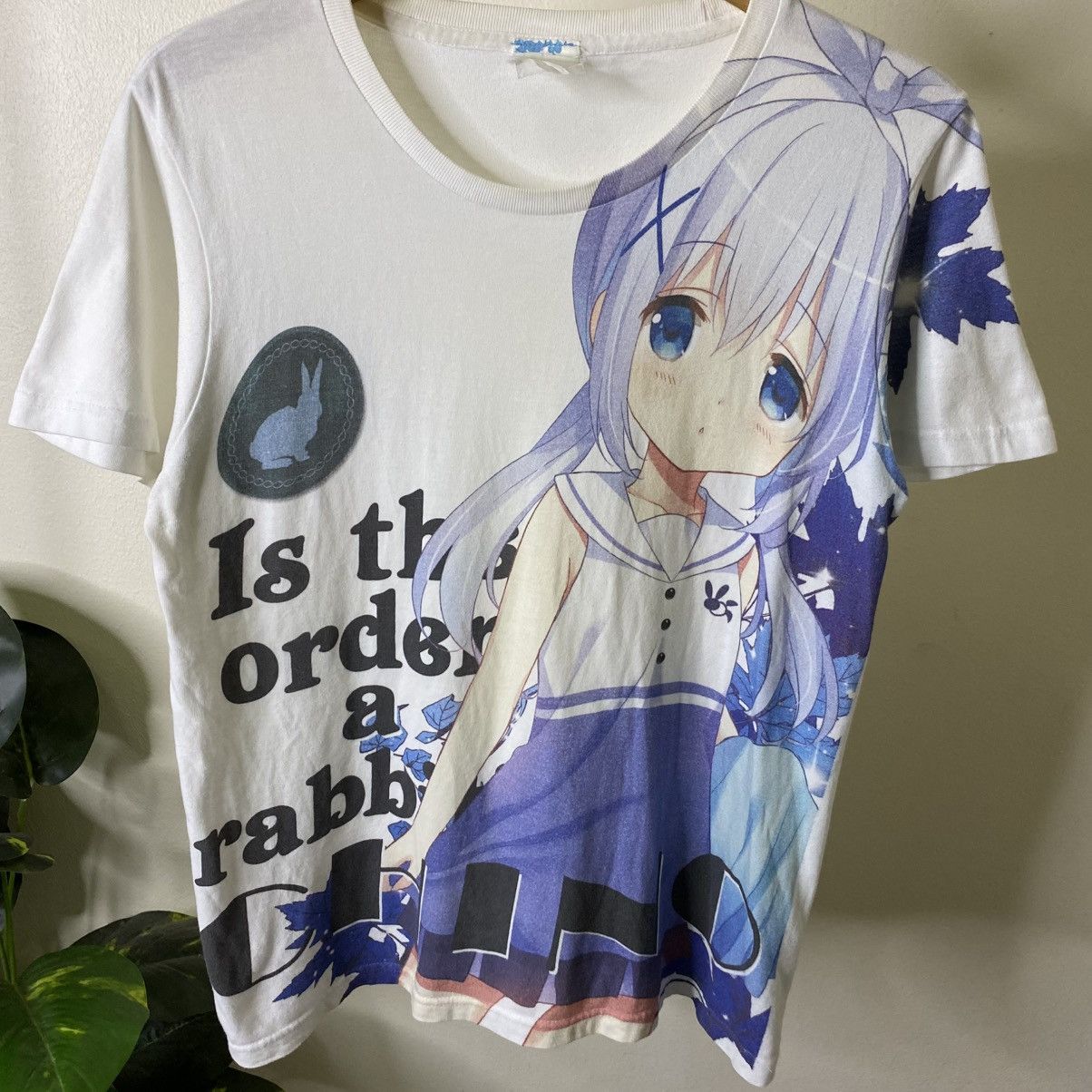 Anime Y2K Is the order a rabbit? Chino Kafuu Anime Overprint Tee Size US M / EU 48-50 / 2 - 2 Thumbnail