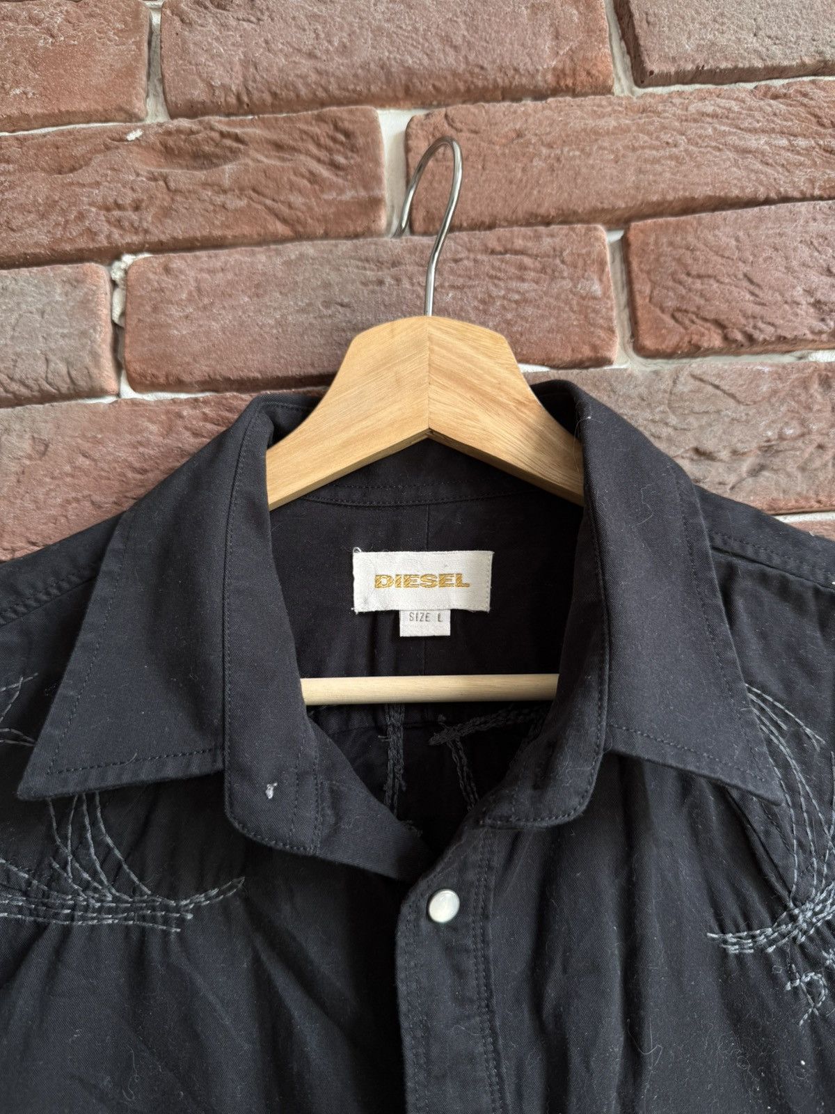 Diesel Diesel Gold Button Up Western Shirt Skull Y2K Designer Size US L / EU 52-54 / 3 - 7 Thumbnail