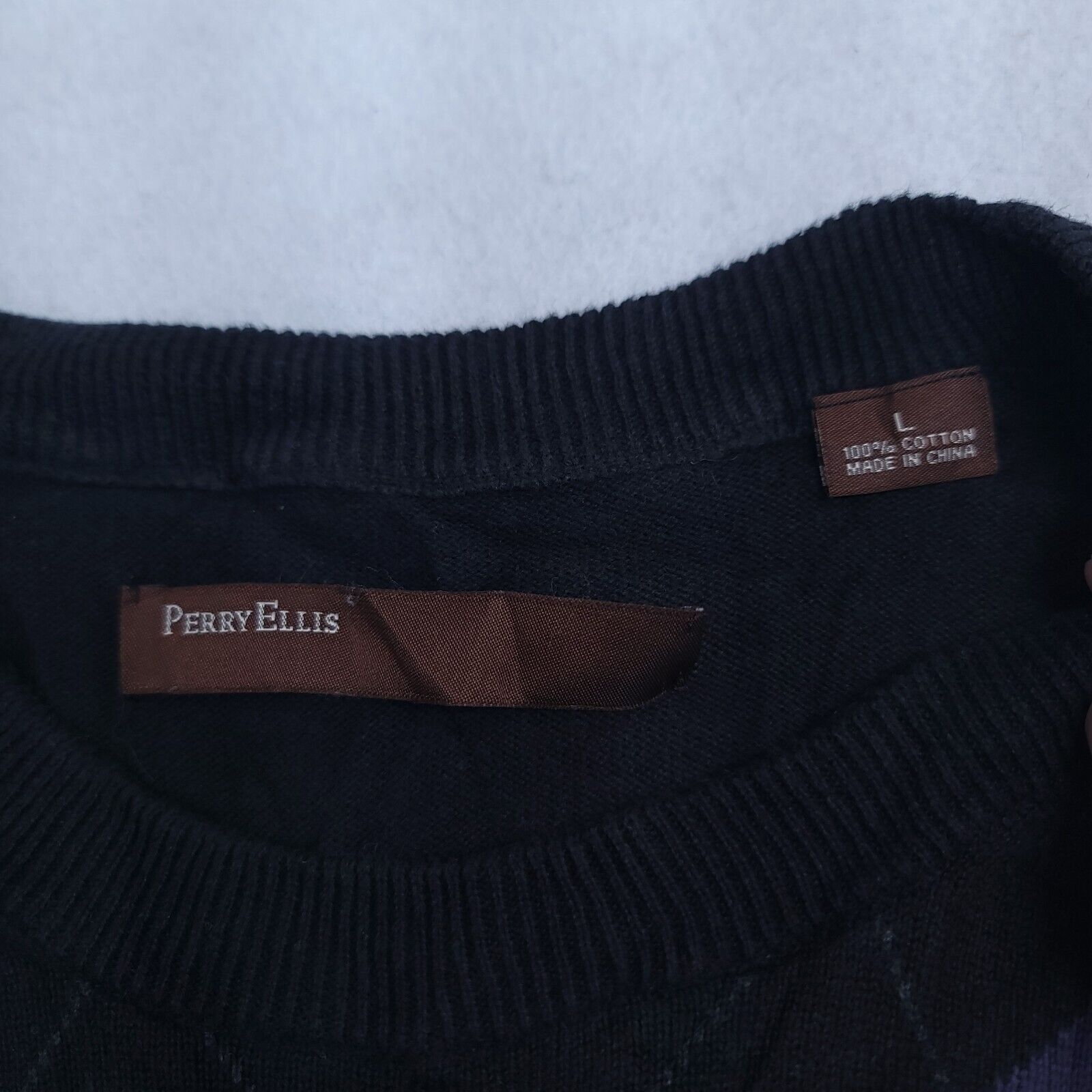 Perry Ellis Perry Ellis Casual Pullover Sweater Mens Size Large L Black Size US L / EU 52-54 / 3 - 3 Thumbnail