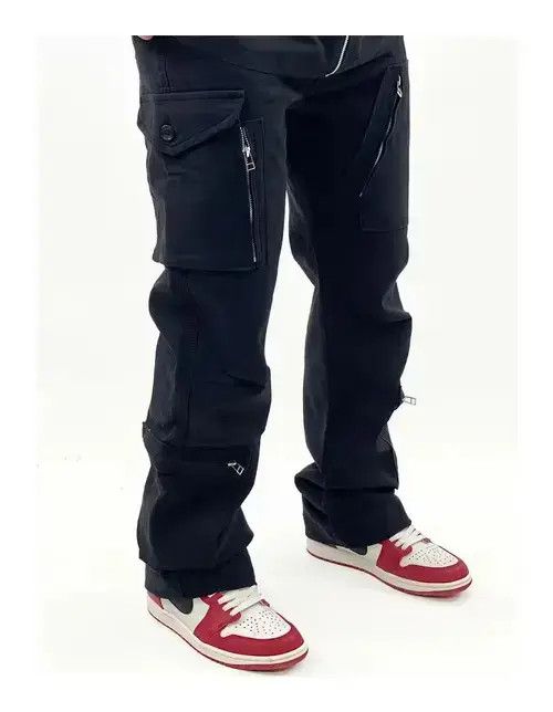 VIBE punk flared utility tactical cargo pants Size US 34 / EU 50 - 2 Thumbnail