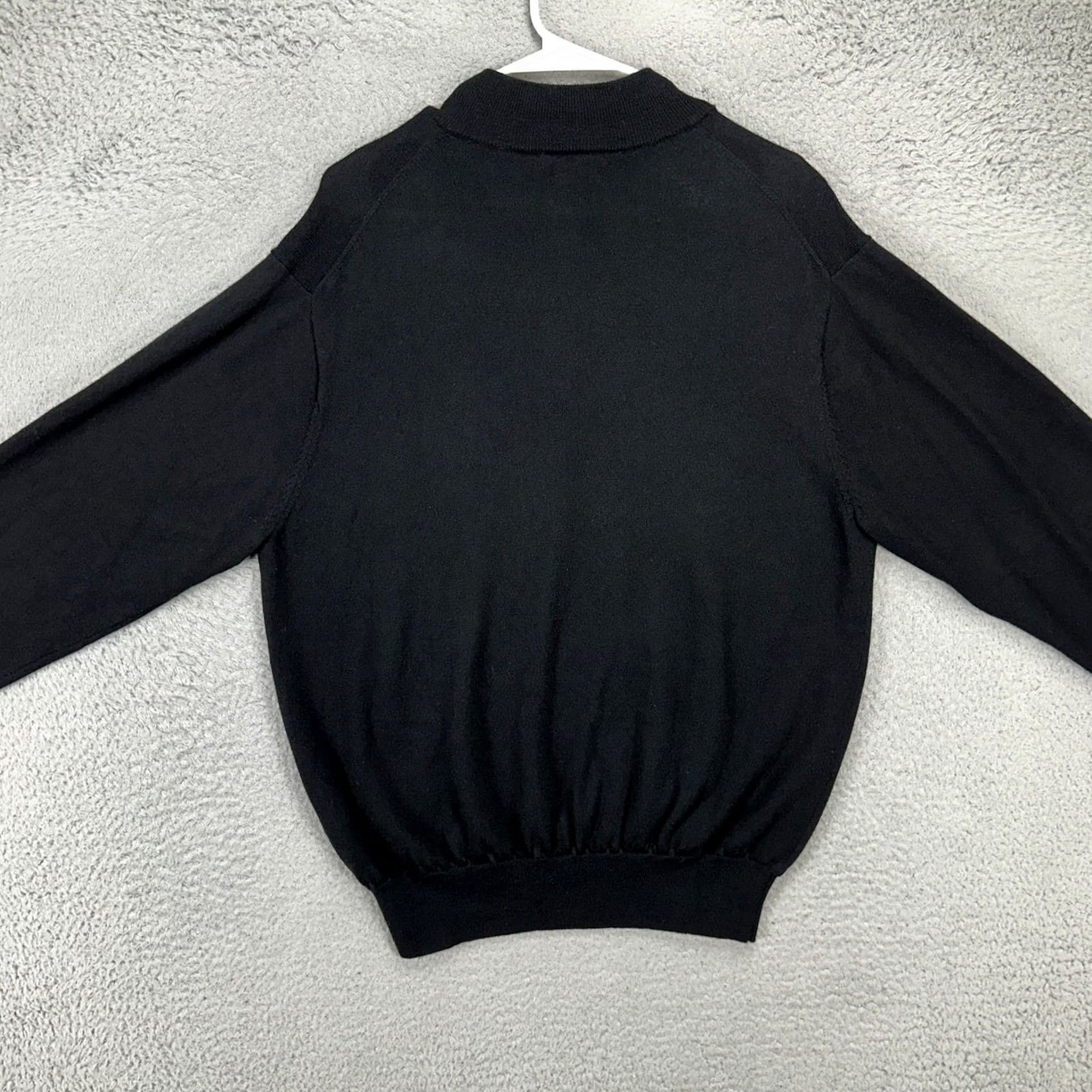 Peter Millar Peter Millar Mens Pullover Sweater Large Black 100% Merino Wool Knit Quarter Zip Mock Neck Size US L / EU 52-54 / 3 - 3 Thumbnail