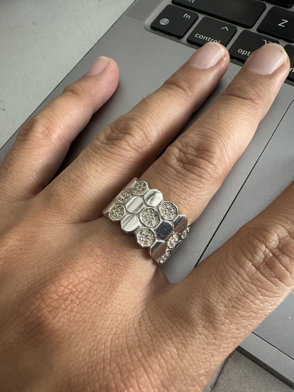 Sterling Silver × Swarovski SWAROVSKI LAKE OF SHIMMER SILVER RING SIZE 8.5US 18mm Size ONE SIZE - 9 Thumbnail