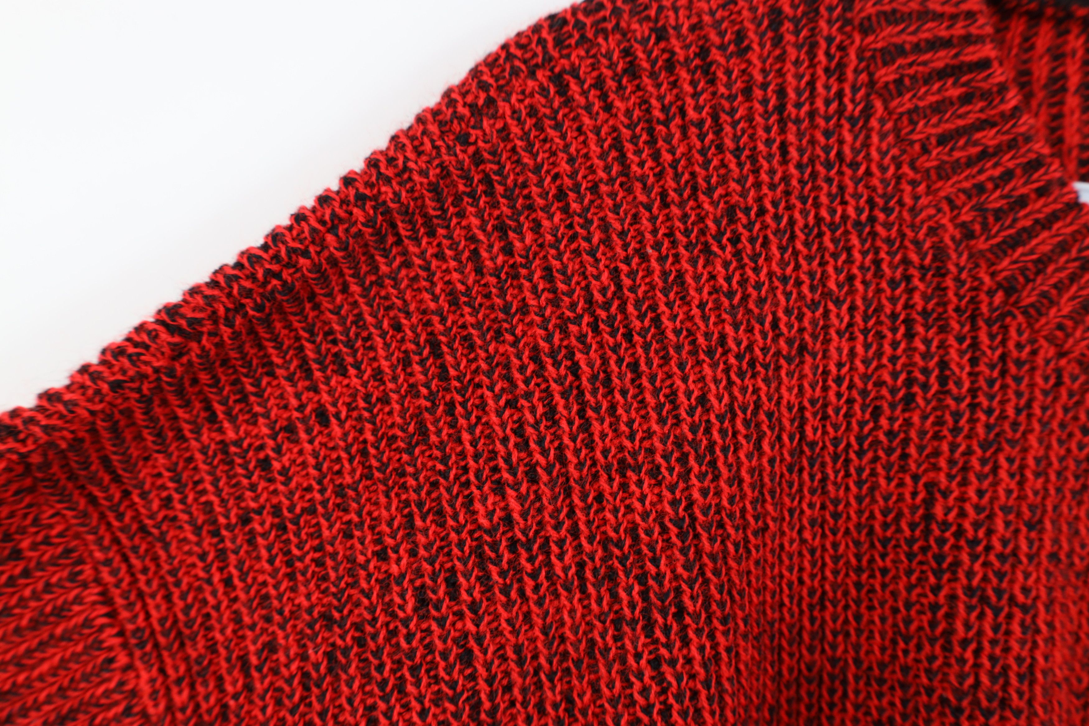 Vintage Vintage 90s Streetwear Ribbed Knit Crewneck Sweater Red USA Size L / US 10 / IT 46 - 6 Thumbnail