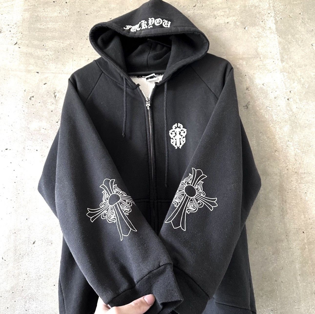 トップス KYOSUKE HIMURO by Chrome Hearts nit zip Chrome Hearts × Vintage Kyosuke Himuro Cross Print Zip Up