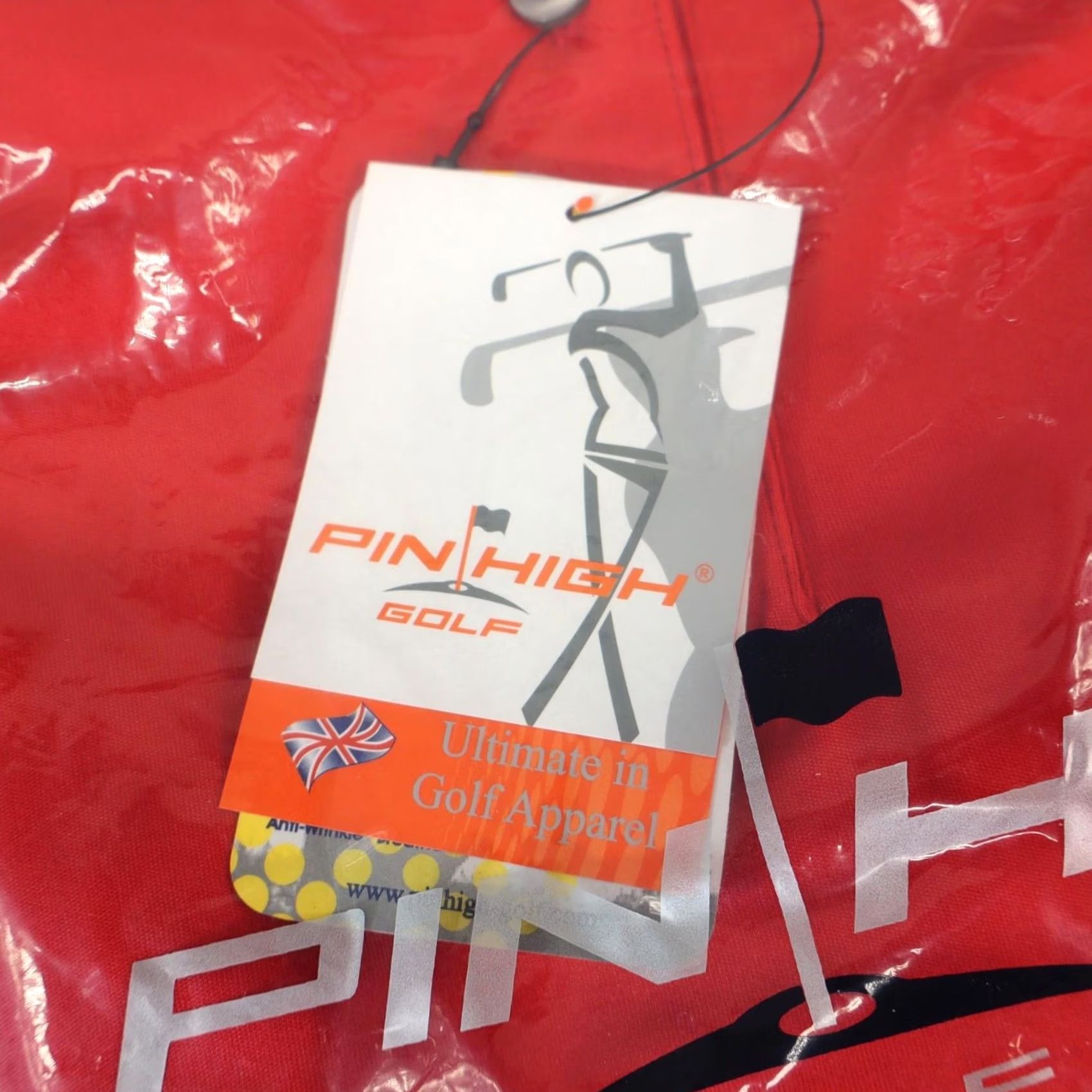 Vintage Pin High Golf Polo Red Men's L Short Sleeve Button Collared 100% Polyester NWT Logo Casual Summer Size US L / EU 52-54 / 3 - 2 Thumbnail
