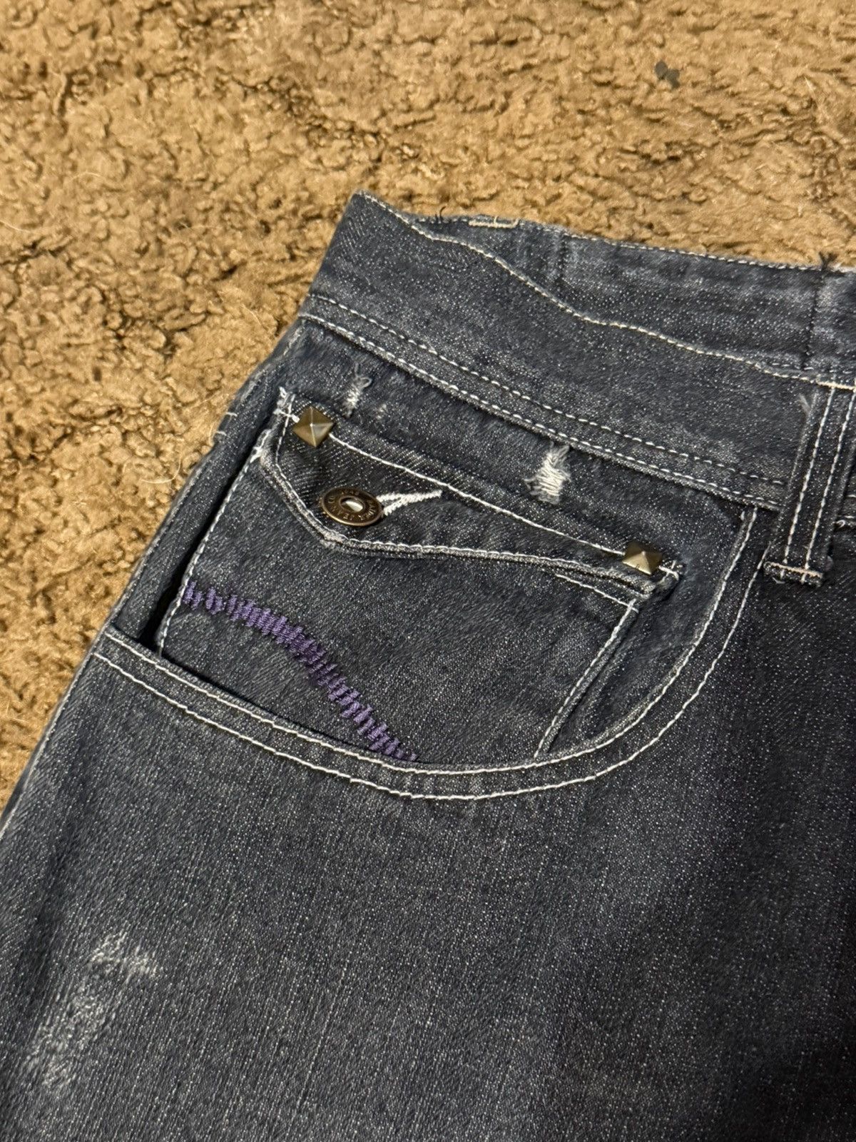 Vintage Raider Jean Co Baggy Dark Wash Embroidered Baggy Jeans 38X32 Size US 38 / EU 54 - 6 Thumbnail