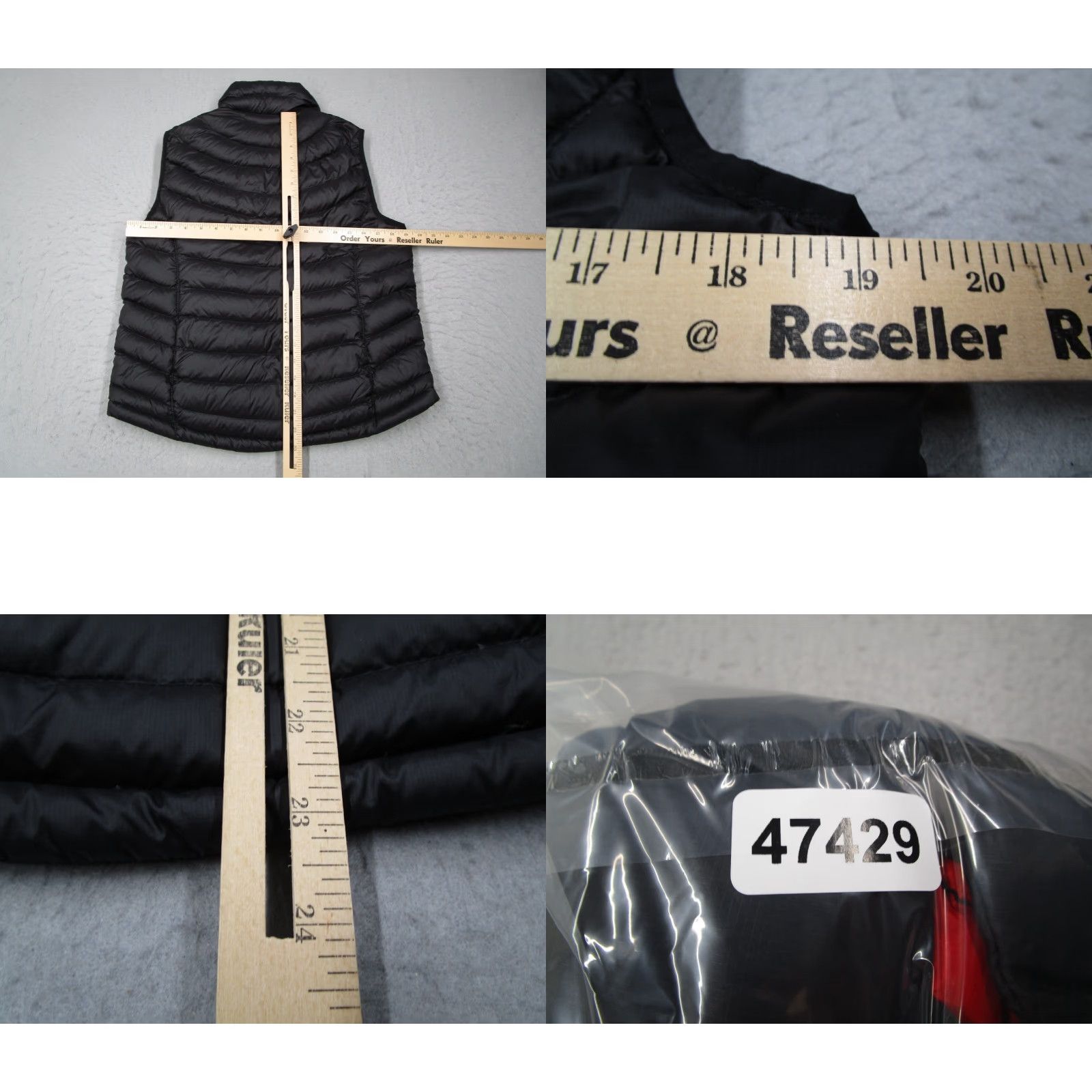 LL Bean Vest Women Small Black Down Packagle Downtek Full Zip Hike Travel Puffer