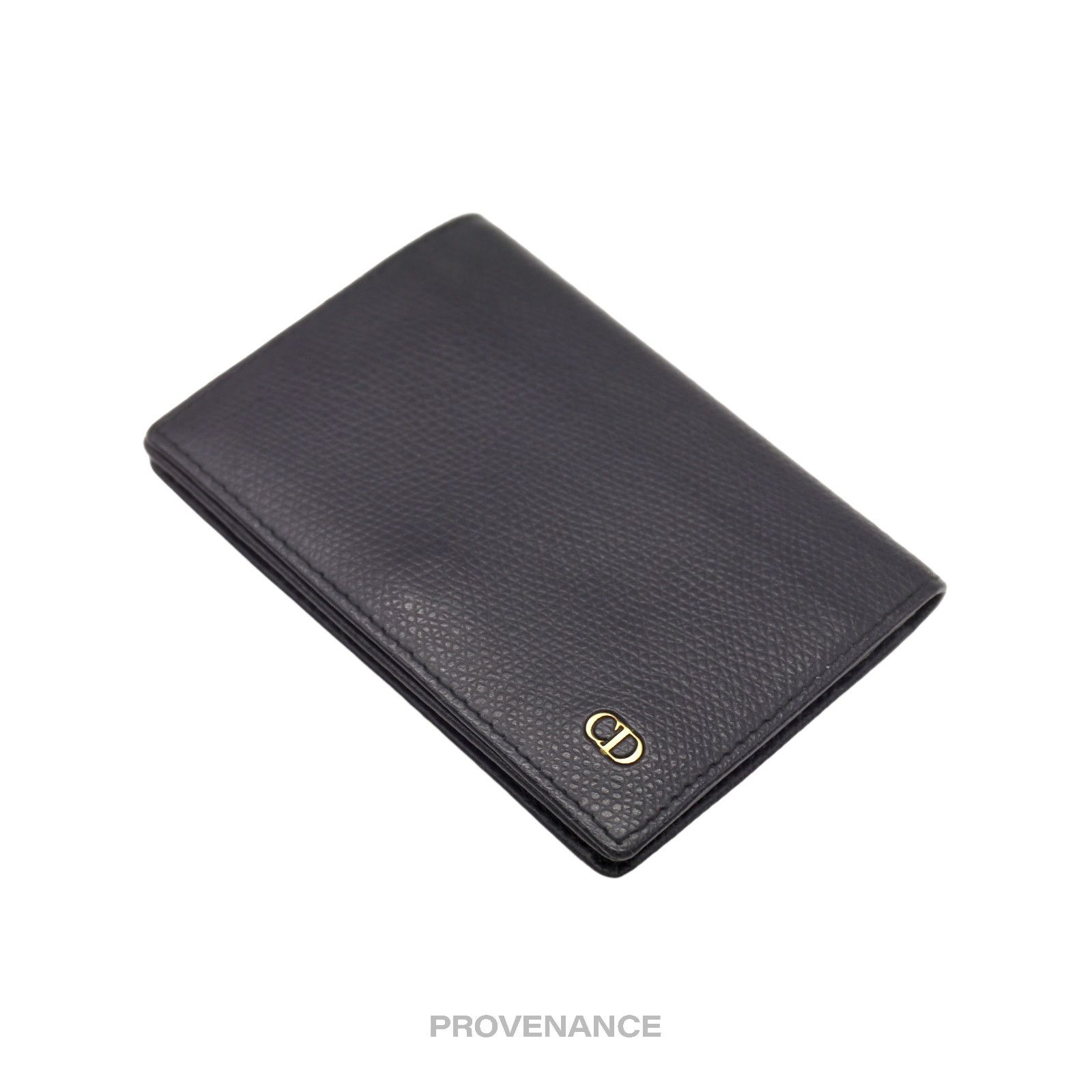 Dior 🔴 Christian Dior CD Card Wallet - Navy Grained Leather Size ONE SIZE - 3 Thumbnail