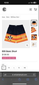 Pre-owned Eric Emanuel Era Shorts York Yankees Houston Astros Miami Marlins  In Blue