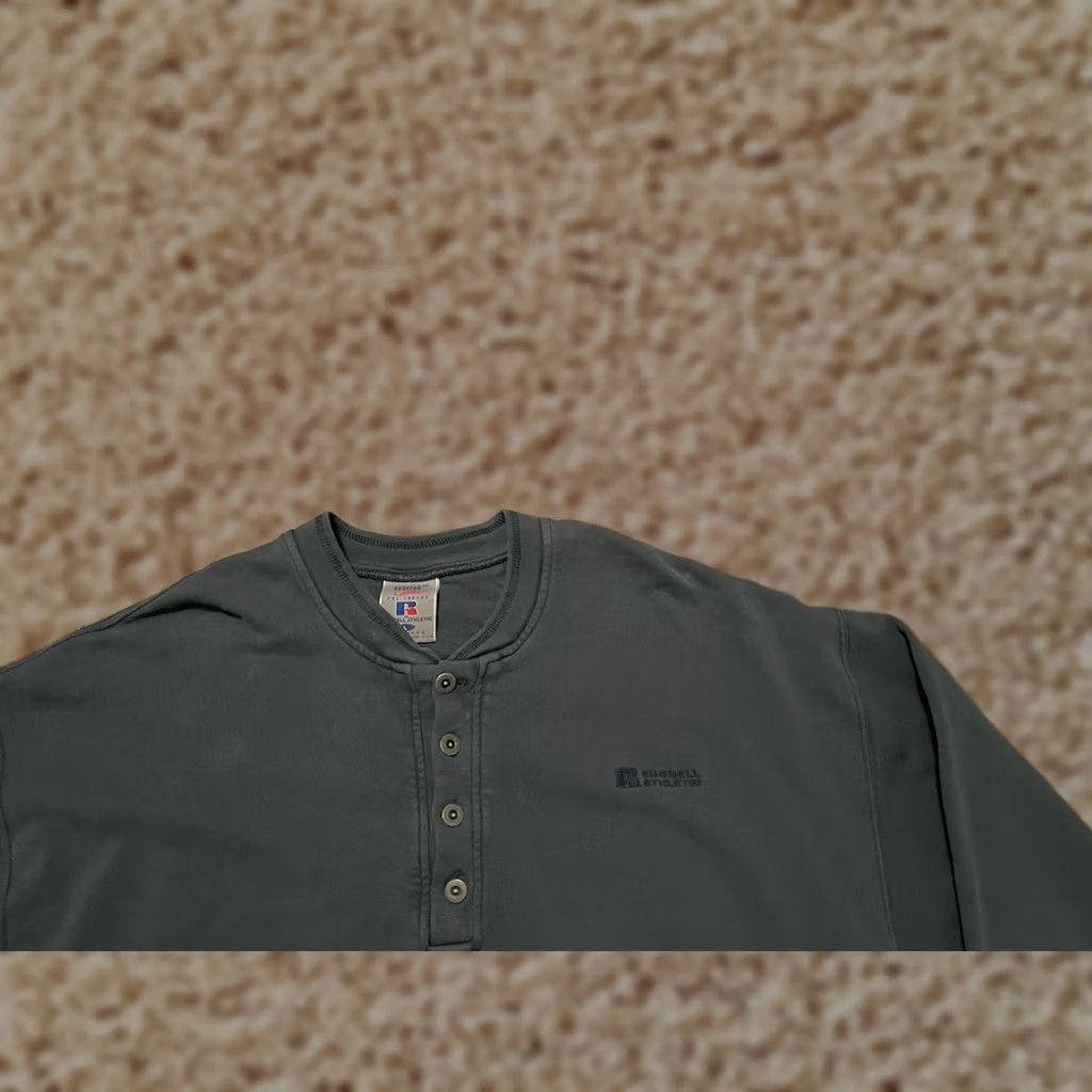 Russell Athletic VINTAGE Russell High Cotton Made in USA Green Henley Sweatshirt - Men's XL Size US XL / EU 56 / 4 - 1 Thumbnail
