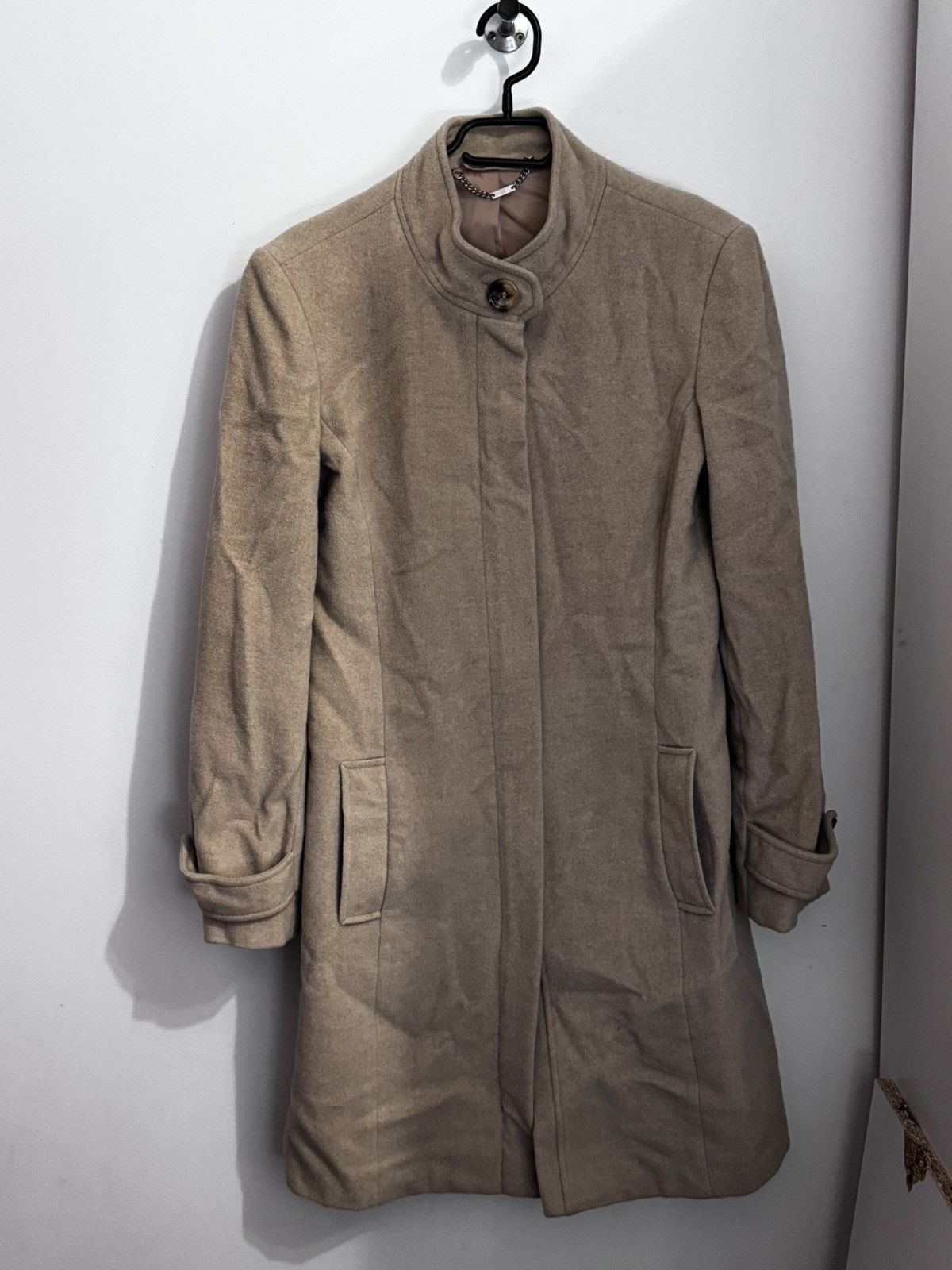NEXT Next Wool & Cashmere Blend Beige Coat Woolmark Luxury Size M / US 6-8 / IT 42-44 - 1 Thumbnail