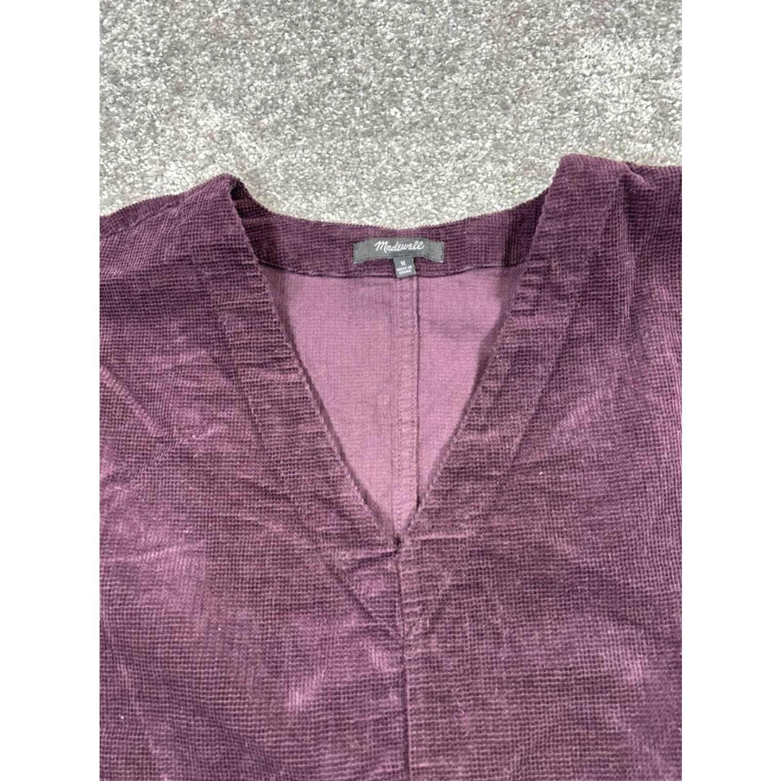 Madewell Madewell Sweater Pullover Women's Medium Purple Cotton Knit V-Neck Long Sleeve Casual Size M / US 6-8 / IT 42-44 - 2 Thumbnail