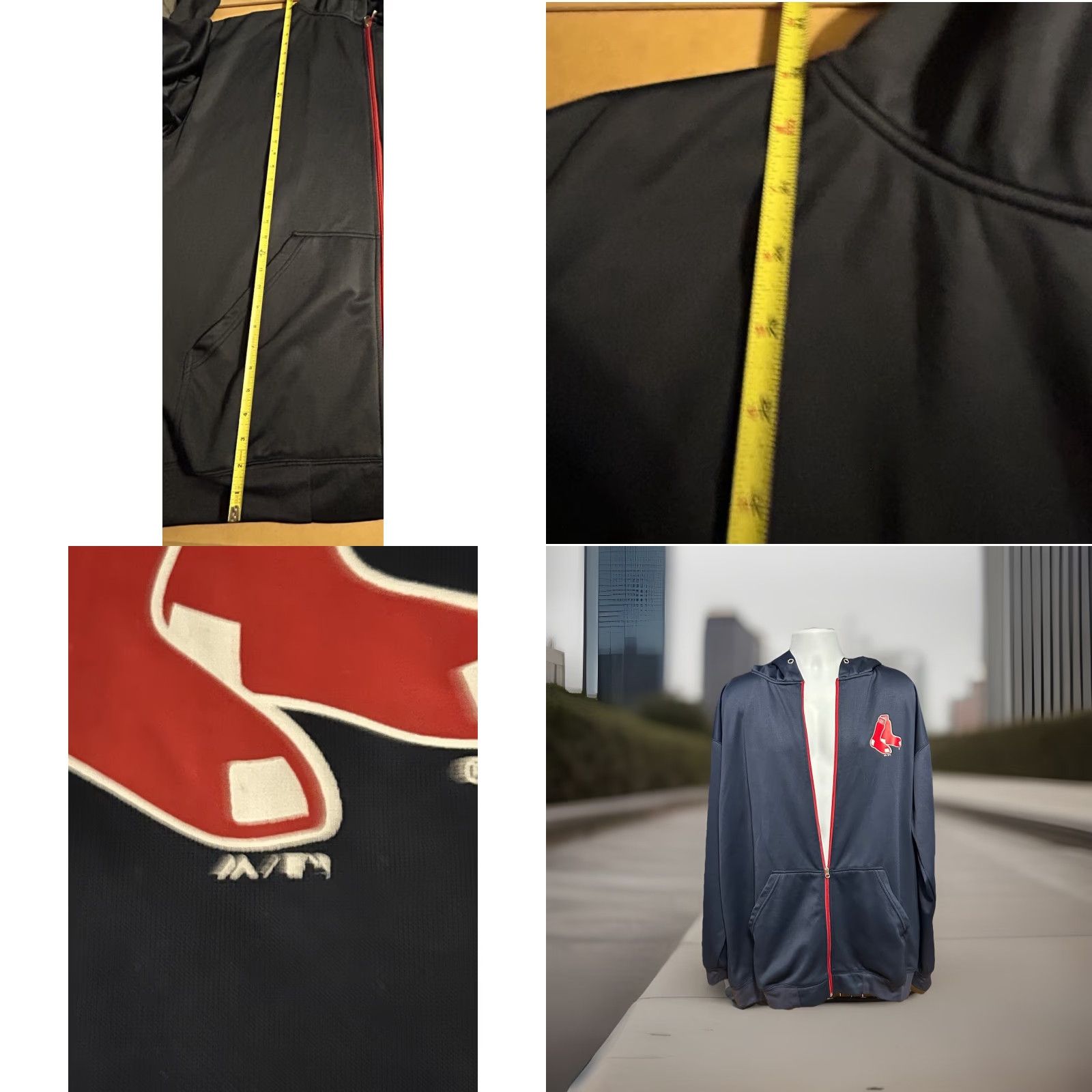 MLB Majestic Boston Red Sox Full Zip Hoodie Men 3XL Navy Blue Pockets MLB Baseball Logo Size US XXL / EU 58 / 5 - 9 Thumbnail