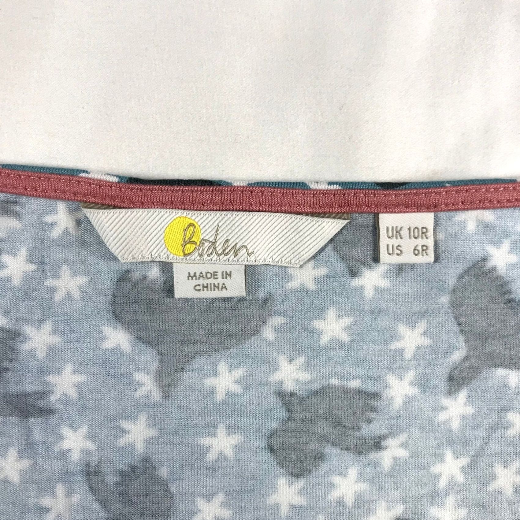Boden Boden Teal Bird Star Print Bell Sleeve Empire Waist Jersey Dress Womens 6R J0273 Size M / US 6-8 / IT 42-44 - 4 Thumbnail
