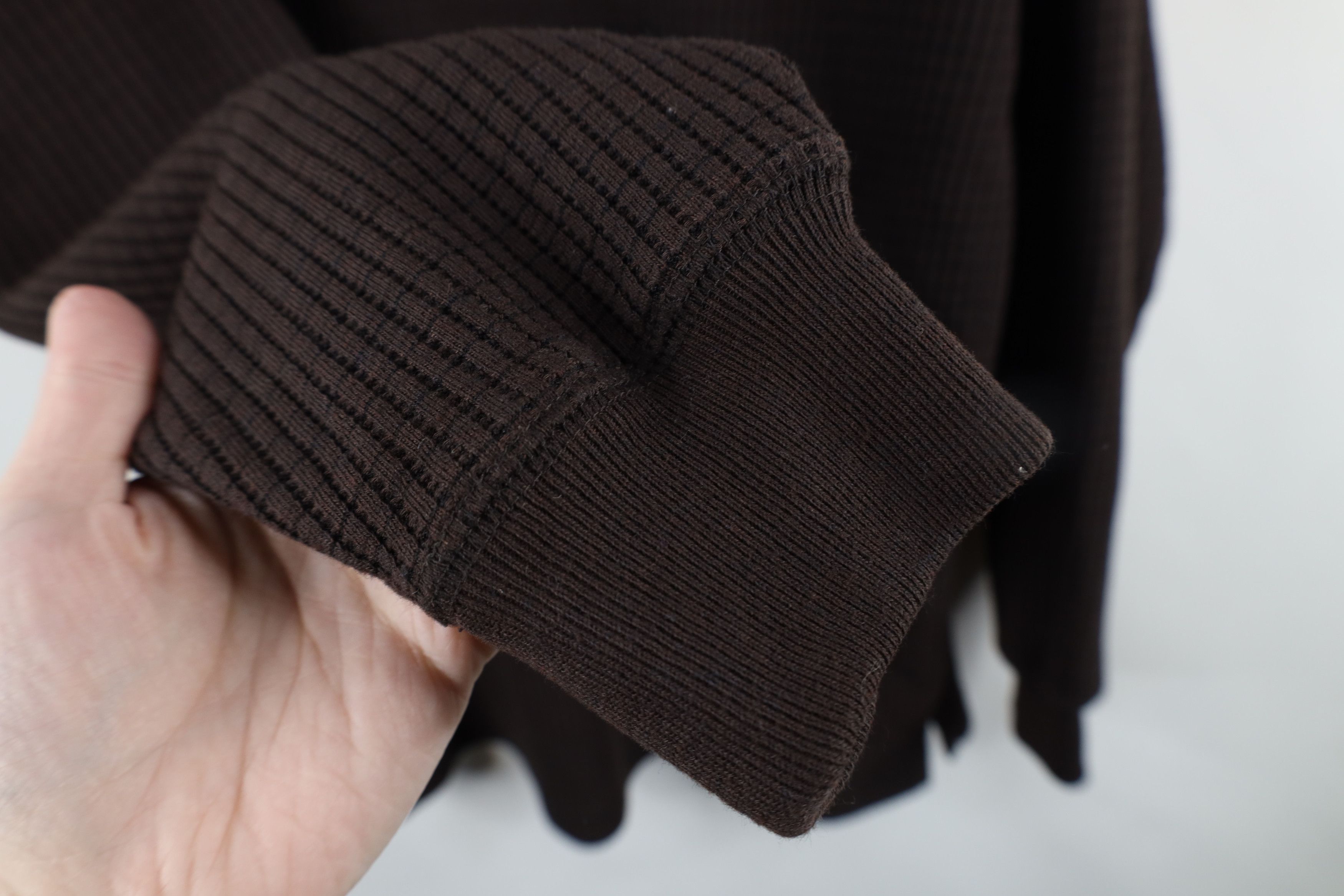 Vintage Vintage 90s Streetwear Heavyweight Long Sleeve Polo Brown Size US L / EU 52-54 / 3 - 8 Thumbnail