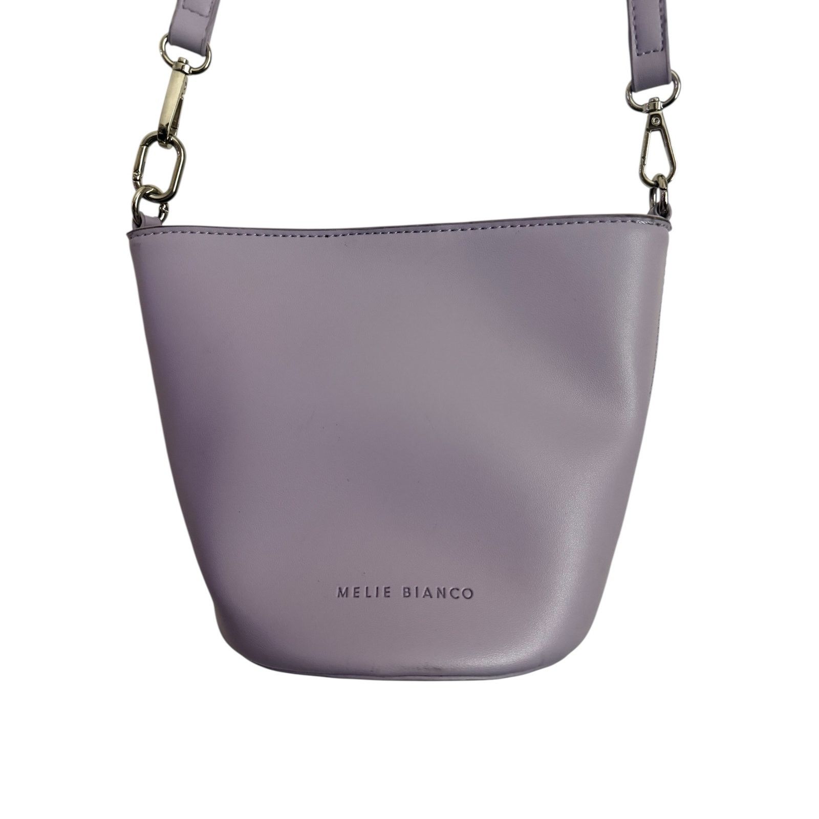 Anthropologie Melie Bianco Lavender Vegan Leather Bucket Crossbody Bag Size ONE SIZE - 1 Thumbnail