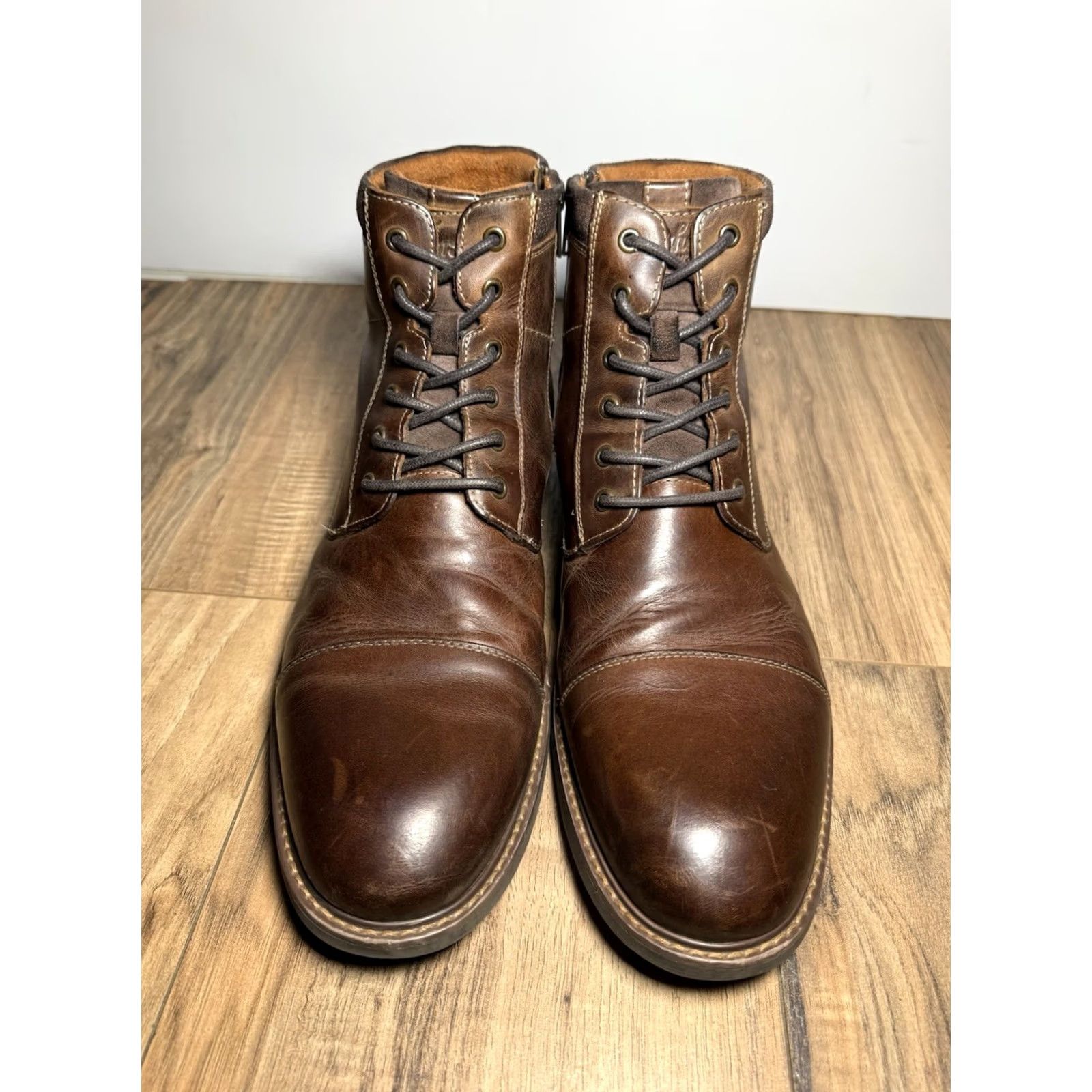 Florsheim Florsheim Chalet Cap Toe Boots Chestnut Brown Size 12 Men Boots Leather Cap Toe Chukka Zip Lace Up Casual M Brown Mens Size ONE SIZE - 5 Thumbnail