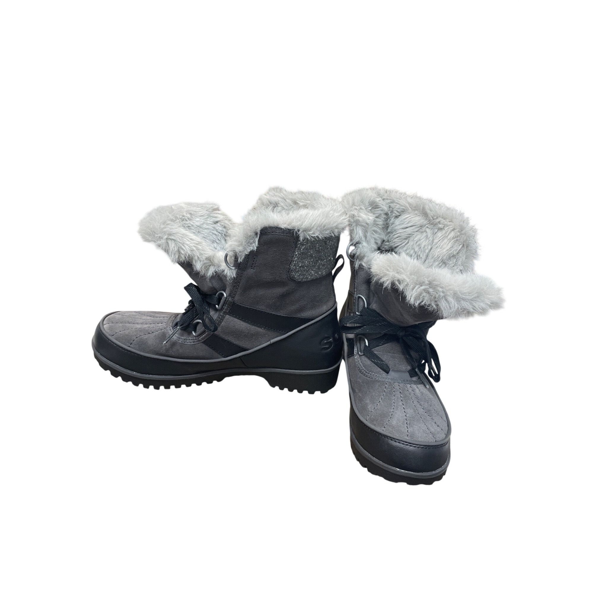 SOREL Sorel Womens Gray Black Suede Fur Lined Ankle Winter Boots S Size US 8.5 / IT 38.5 - 2 Thumbnail
