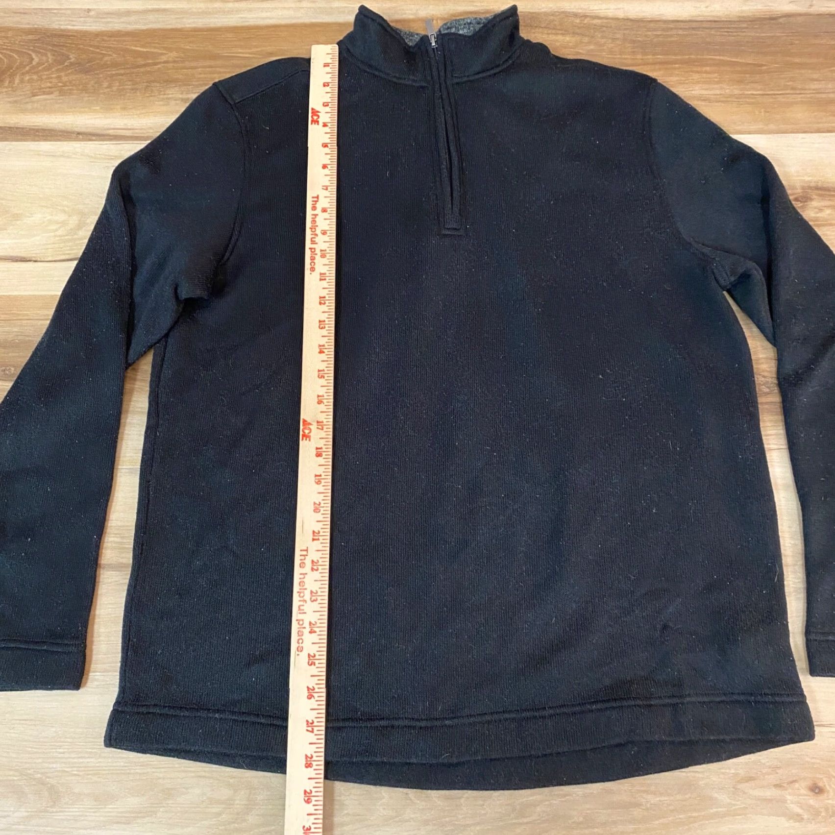 Vintage Aspen Mens XL Black 1/4 Zip Mock Neck Sweater Sweatshirt Performance Pullover Long Sleeve Casual Knit Sweater Size US XL / EU 56 / 4 - 5 Thumbnail